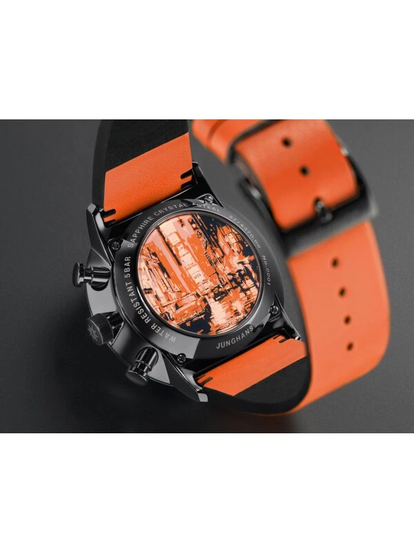 Junghans FORM A Chronoscope 027/4370.00 orange Herrenuhr