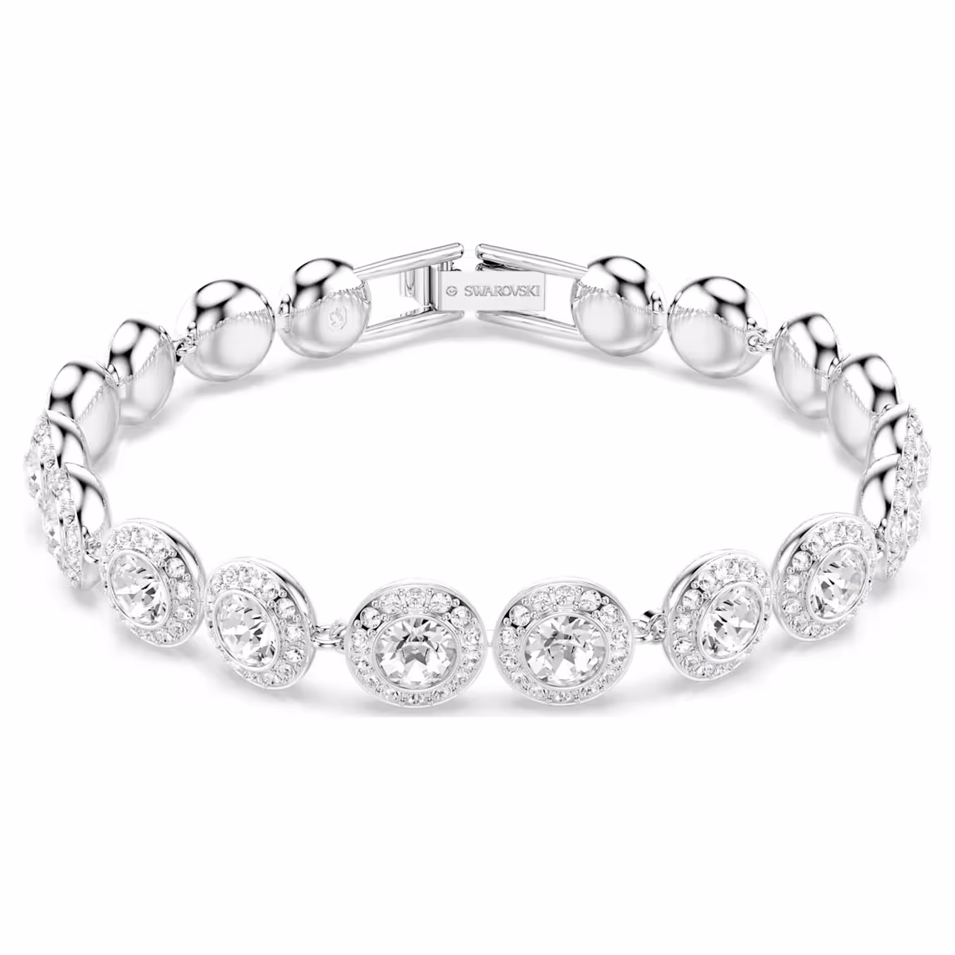 Swarovski  Una Angelic Armband Rundschliff, Weiß, Rhodiniert