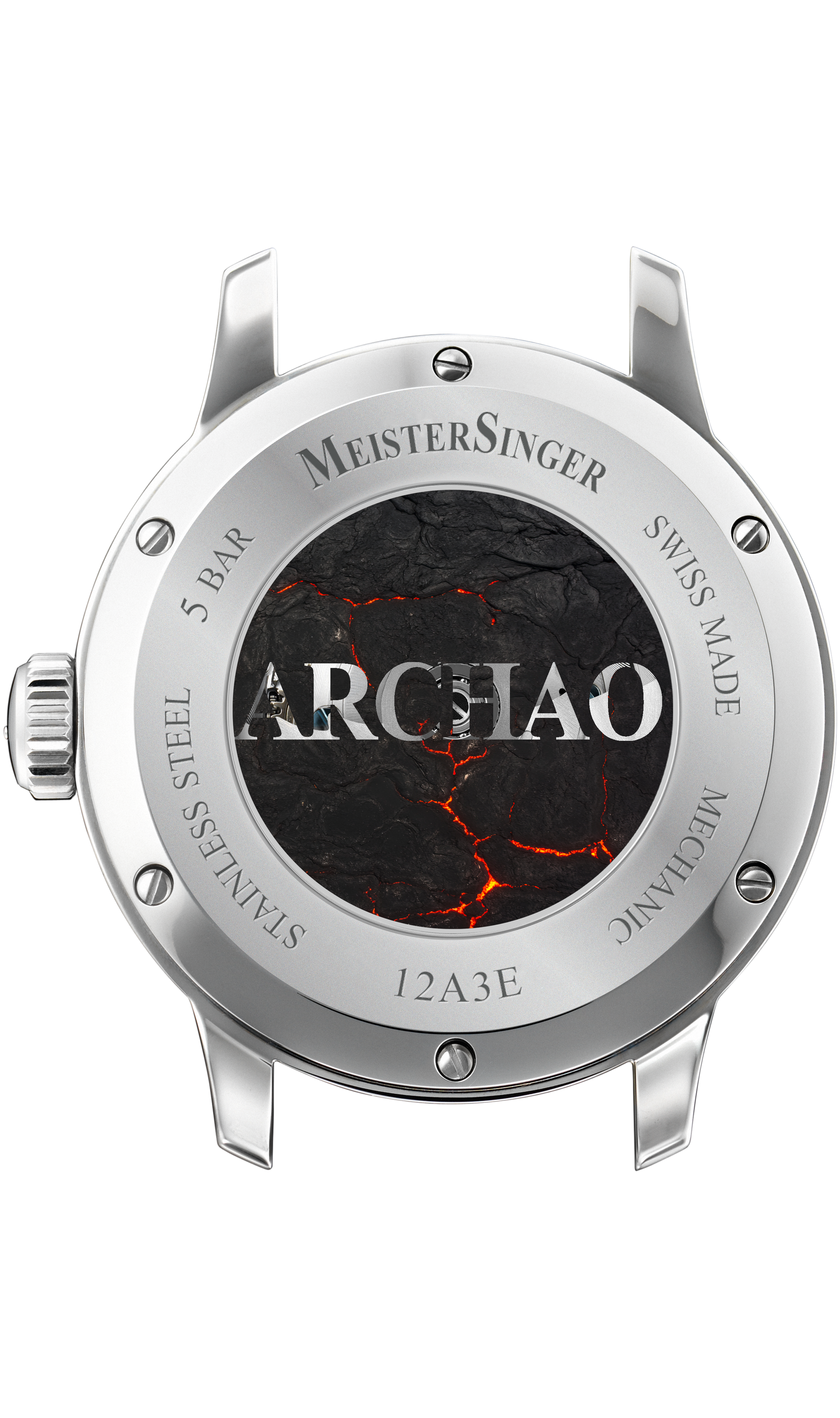 Meister Singer Archao DLC, Blau, Automatikwerk, 43 mm, Lederband Herrenuhr AR908BL