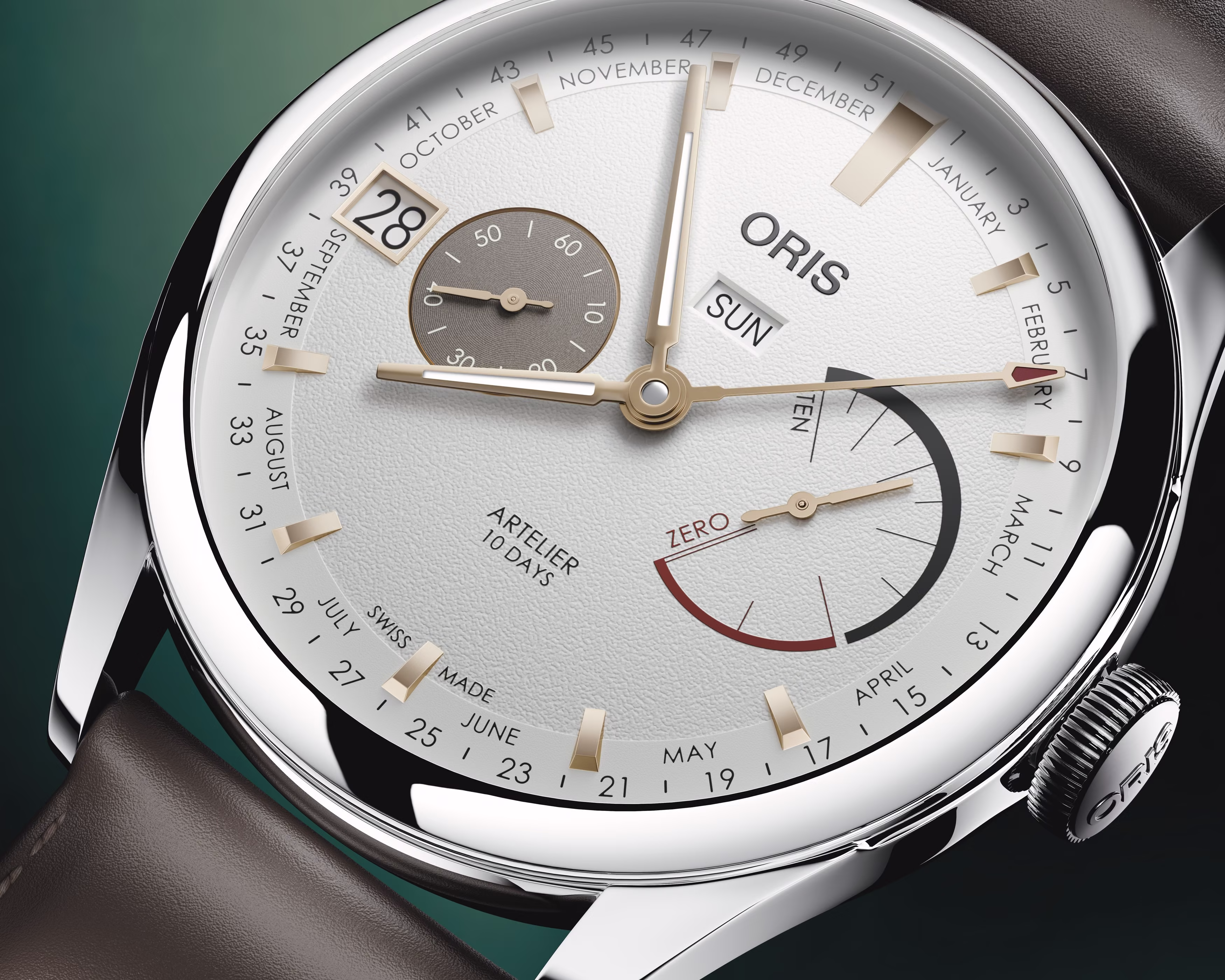Oris Artelier Calibre 113 43mm Lederband  Weiß Herrenuhr 01 113 7806 4051-07 5 22 96FC