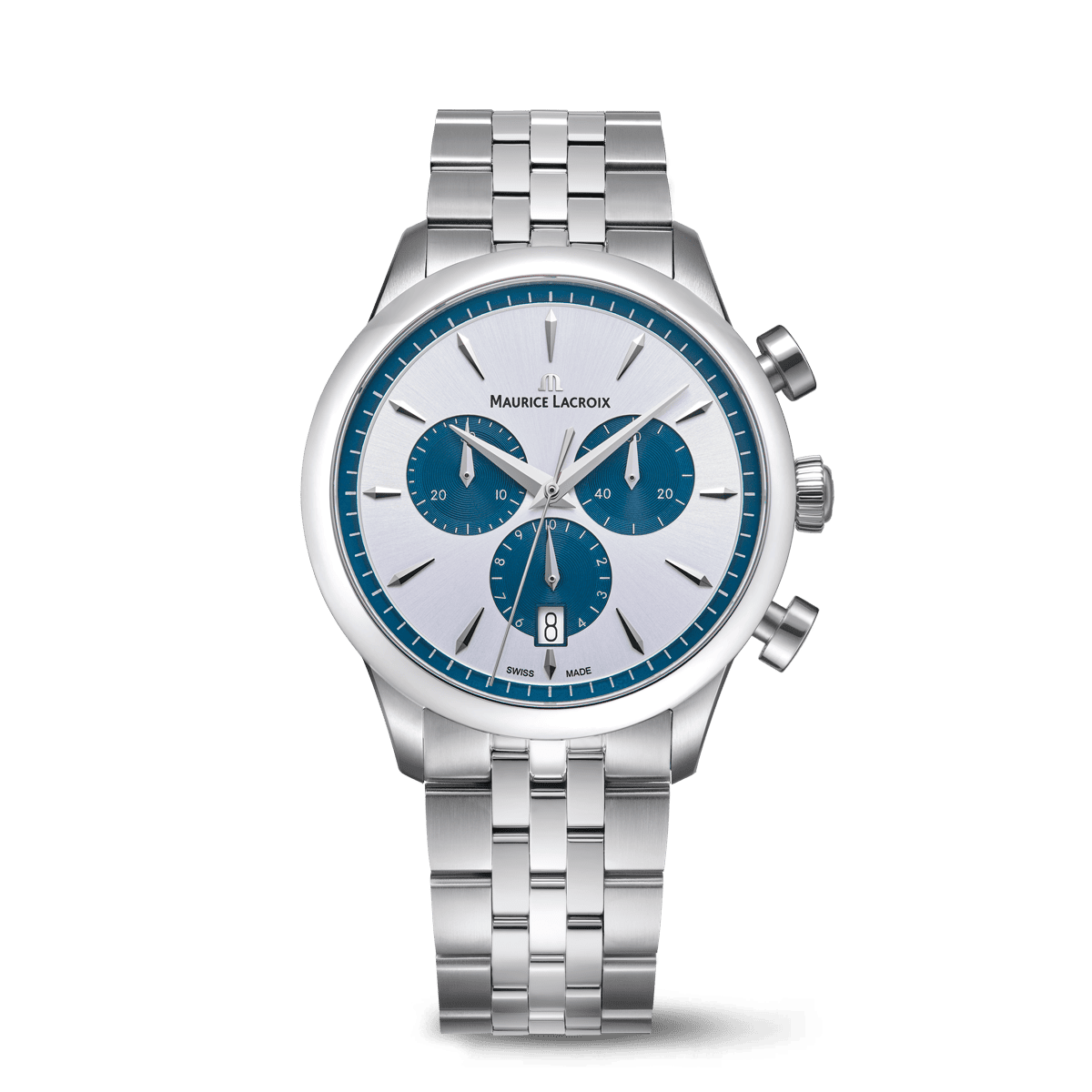 Maurice Lacroix 1975 Quartz Chronograph Blau/Silber 40MM Herrenuhr 751038-SS002-131-1