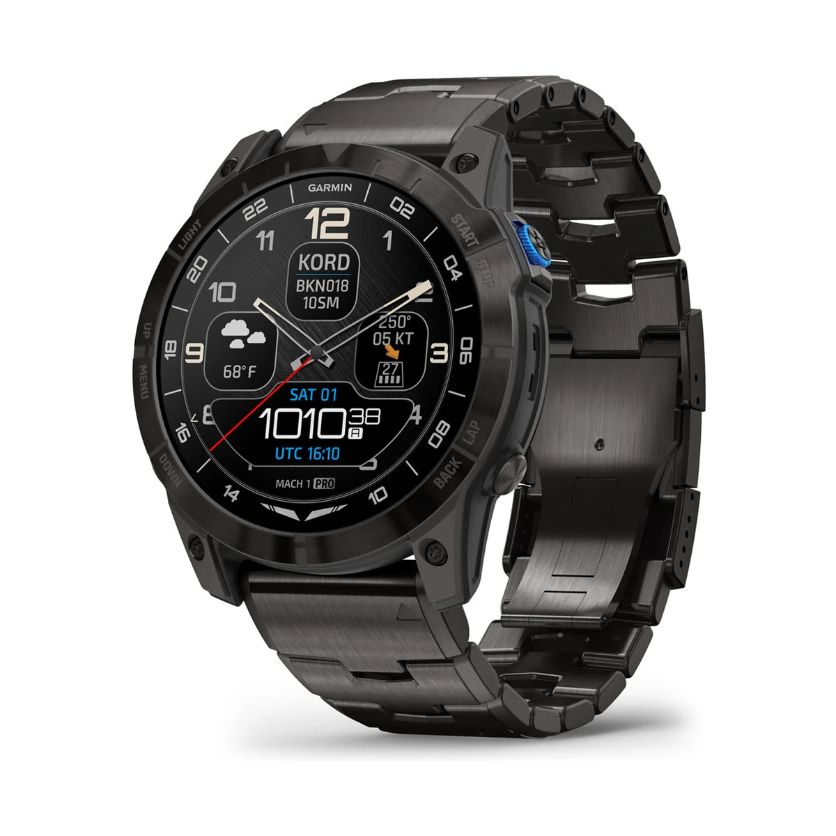 Garmin D2 Mach 1 Pro Piloten-Smartwatch mit Titan-Armband Herrenuhr mit Silikon Ersatzarmband 010-0