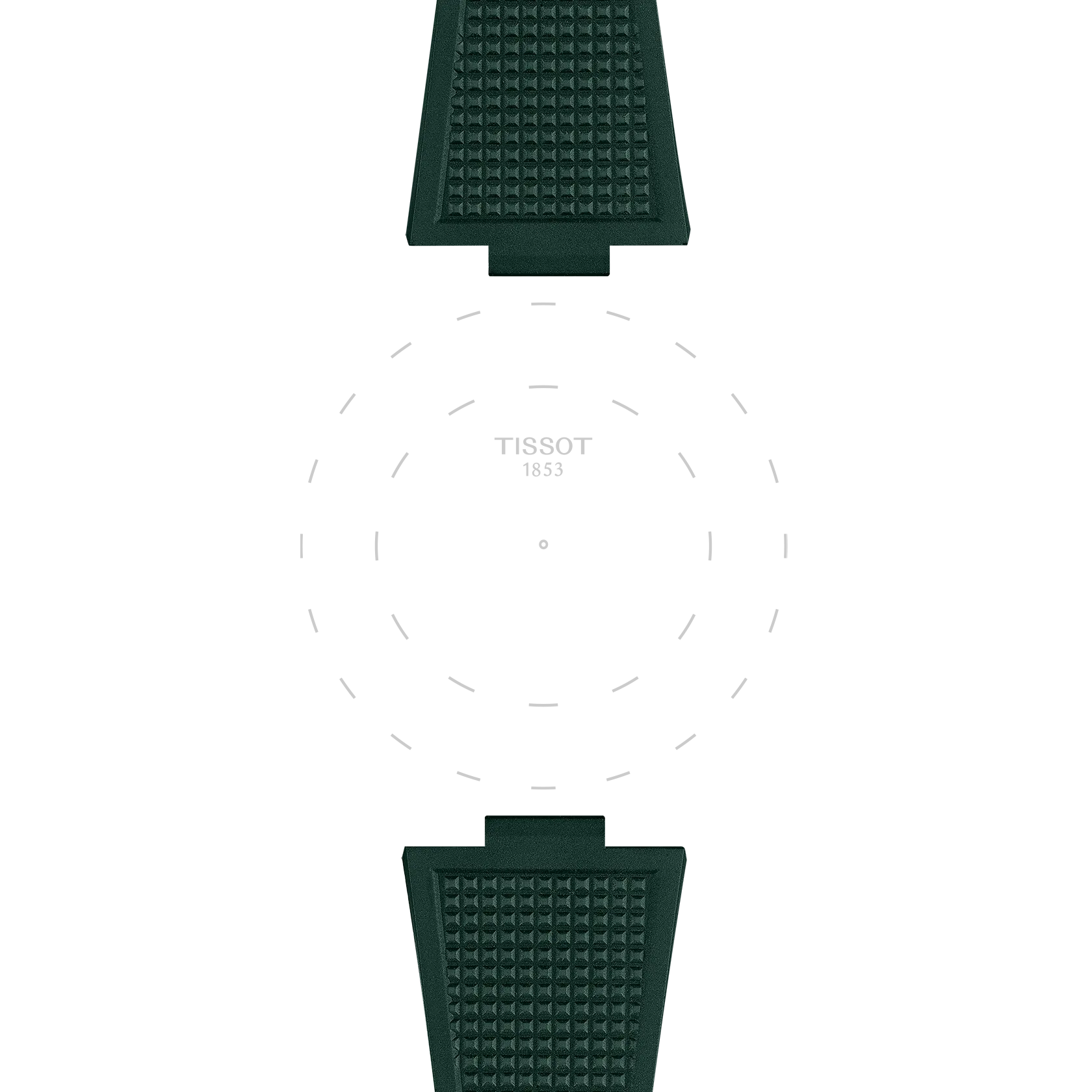 Tissot Kautschukarmband Dunkelgrün für PRX-Modelle mit 40 mm Durchmesser T852.050.987