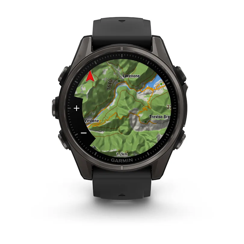 Garmin fēnix® 8 43 mm AMOLED Sapphire Schwarz/Carbongrau Titan 010-02903-21