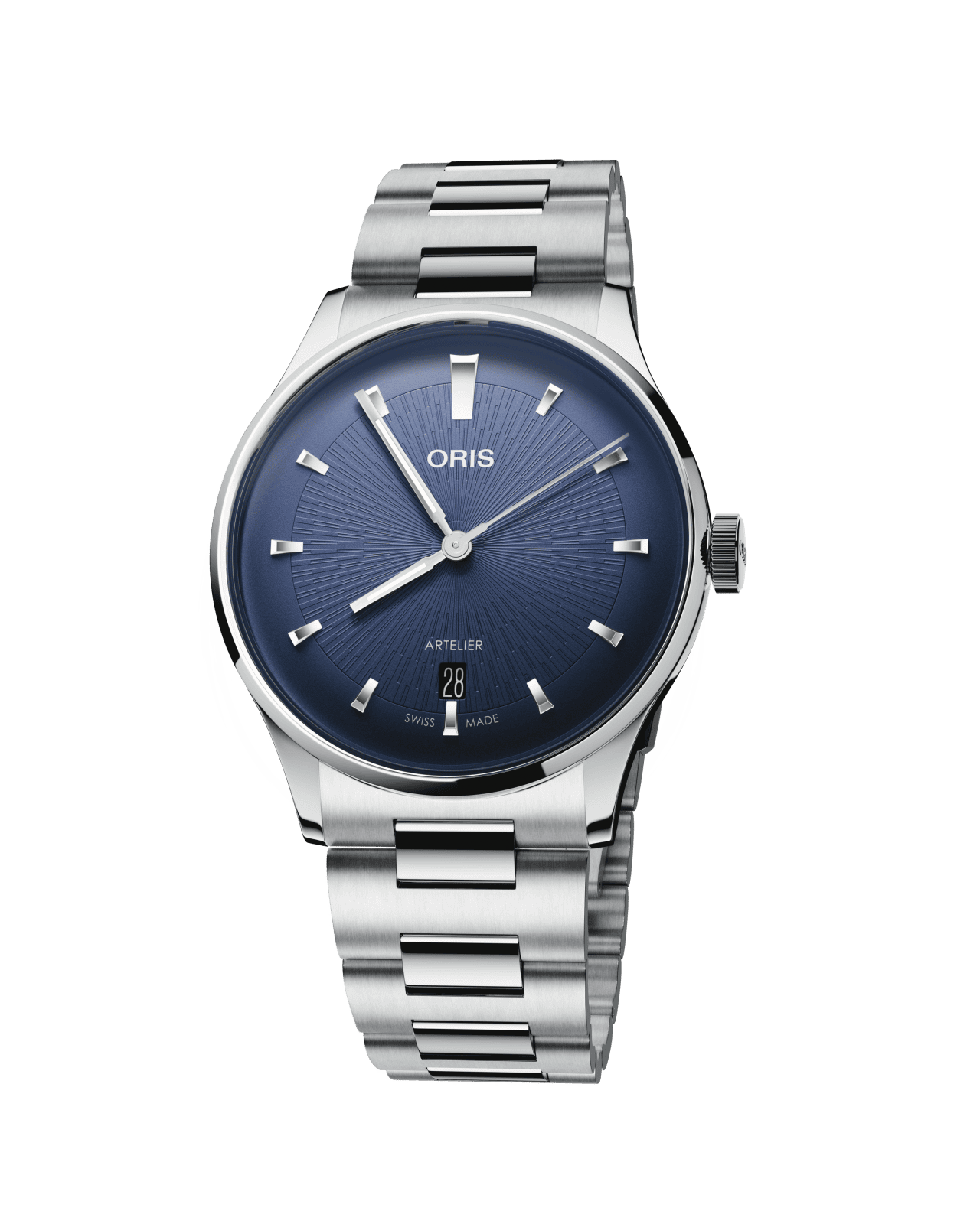 Oris Artelier Date 38mm Automatik Edelstahl Blau Herrenuhr 01 733 7810 4055-07 8 20 20