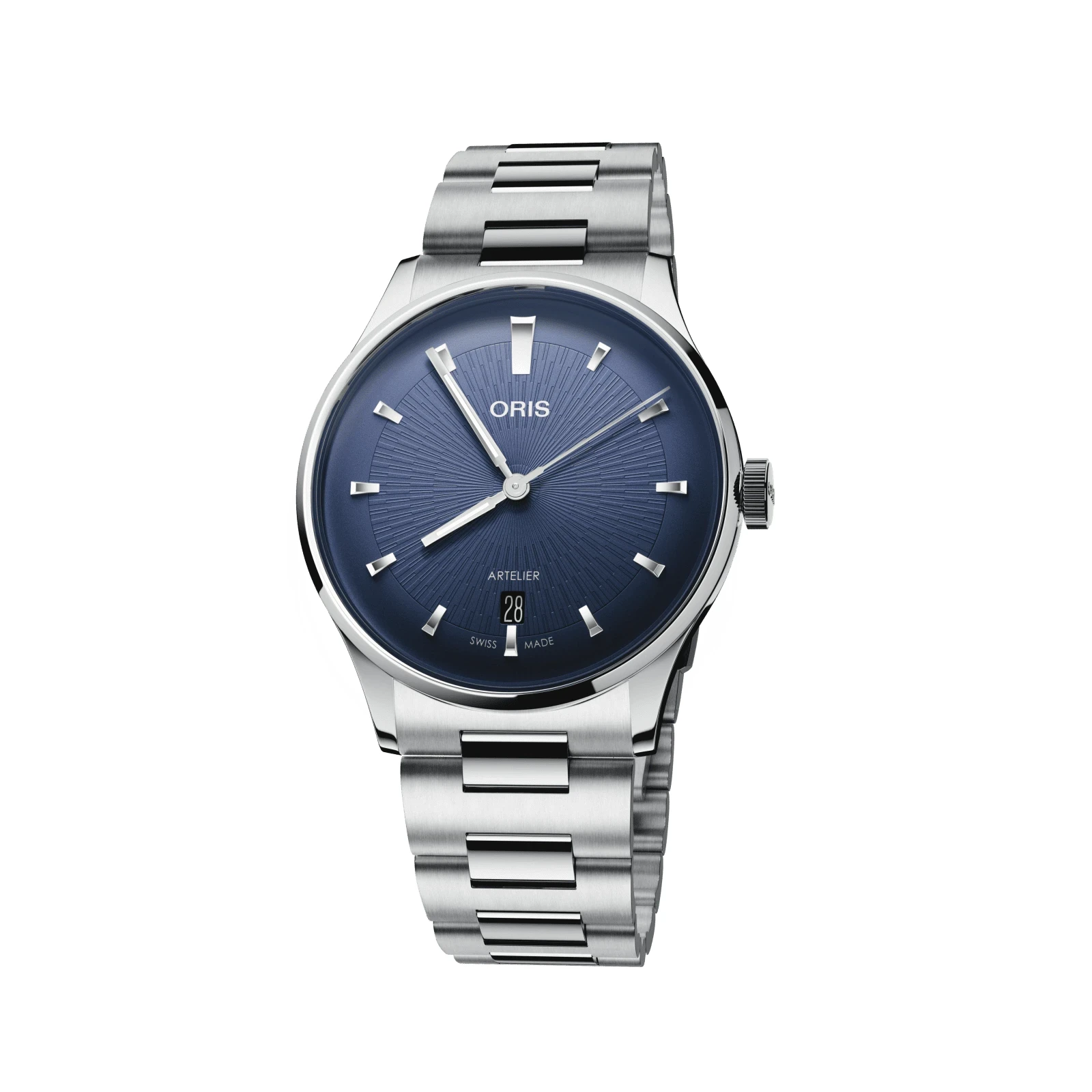 Oris Artelier Date 38mm Automatik Edelstahl Blau Herrenuhr 01 733 7810 4055-07 8 20 20