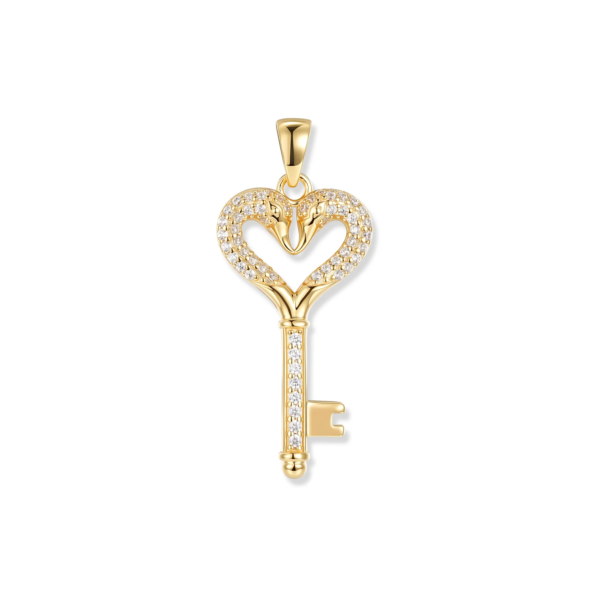 Seinerzeit Anhänger Crystal Cupid Anhänger Schlüssel aus 18K vergoldetem 925 Sterling Silber