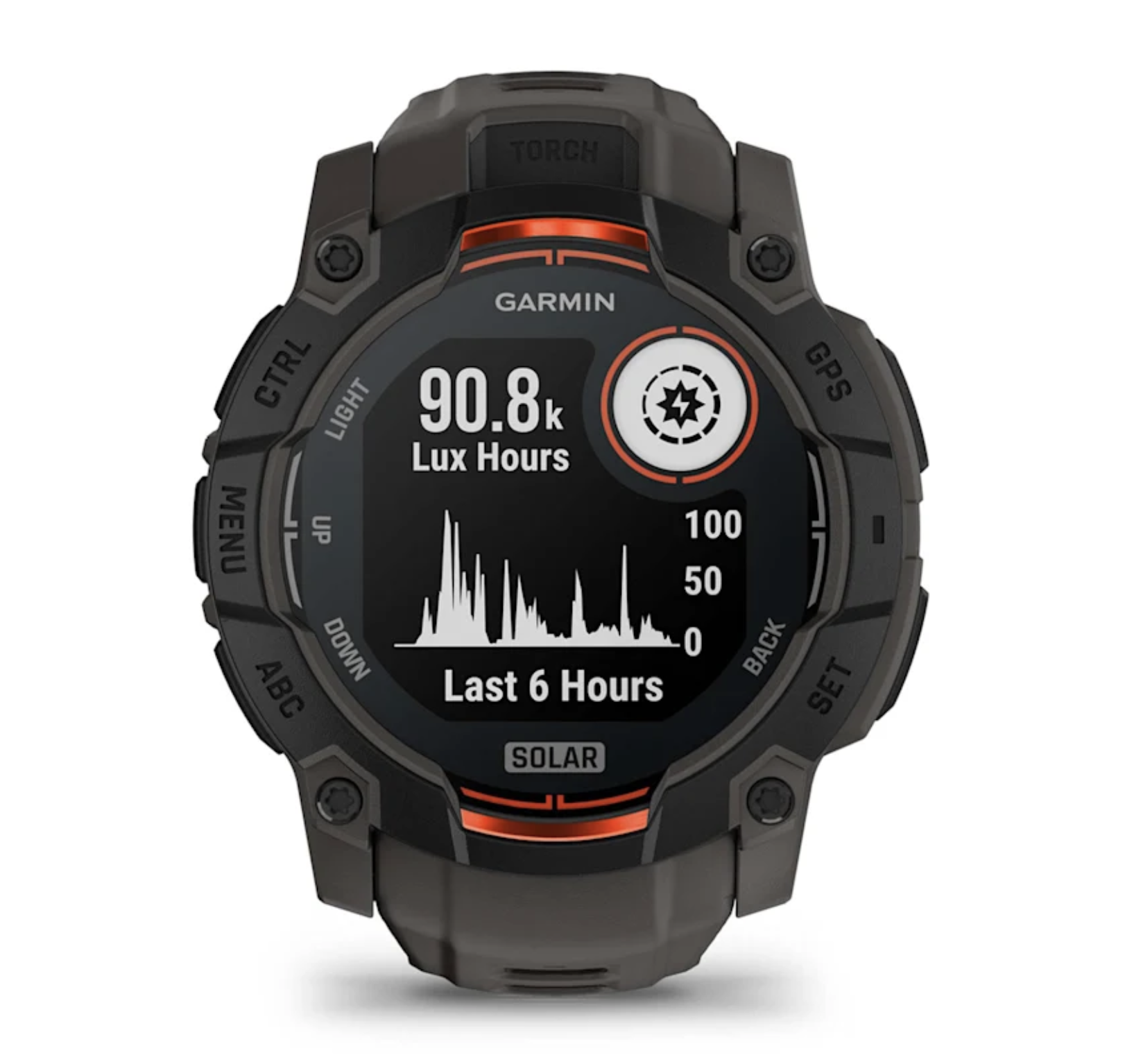  Garmin Instinct® 3 Solar 010-02935-00 - 50 mm Kohle/Schwarz mit Silikon-Wechselarmband 26 mm Kohle
