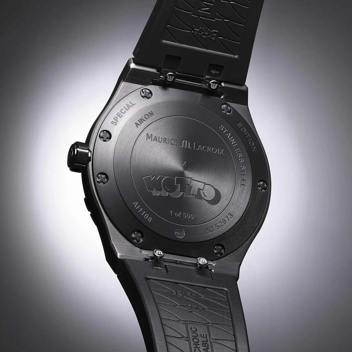 Maurice Lacroix Aikon Quartz Wotto Limited Edition 40 mm Quarz Kautschukarmband Herrenuhr AI1108-PVL20-090-2