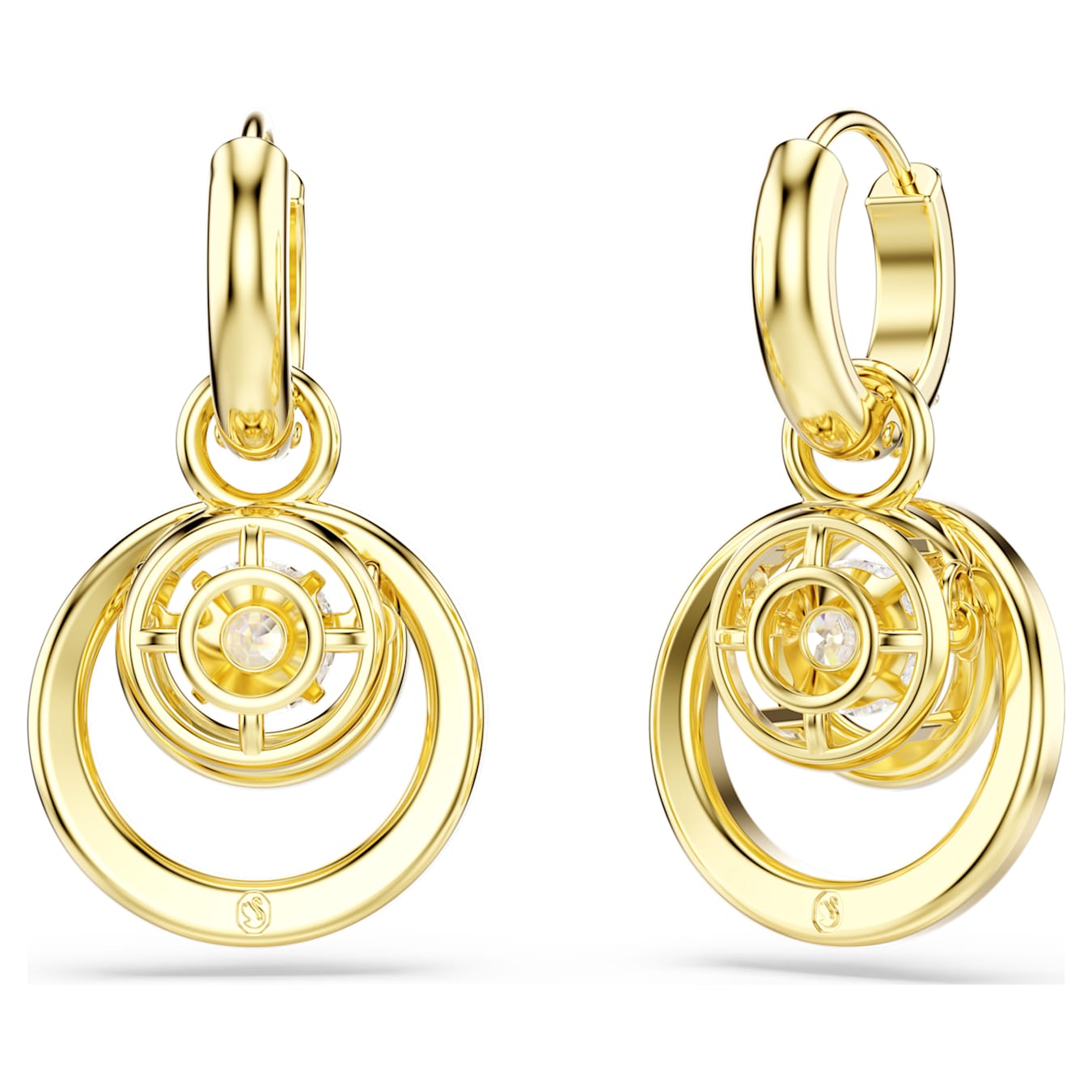 Swarovski  Hyperbola Drop-Ohrhänger Rundschliff, Weiß, Goldlegierungsschicht