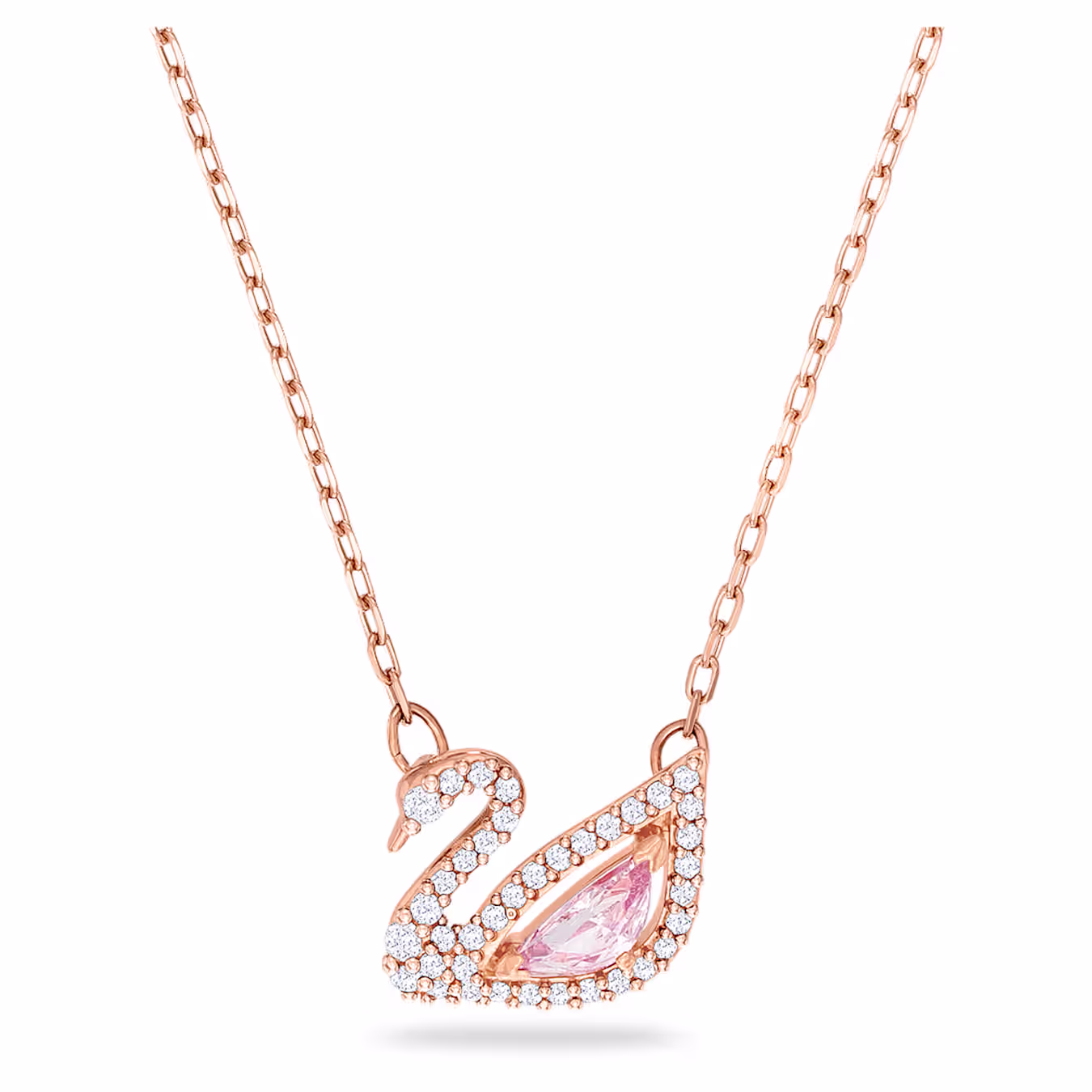 Swarovski  Swan Halskette Schwan, Rosa, 18k rosévergoldet