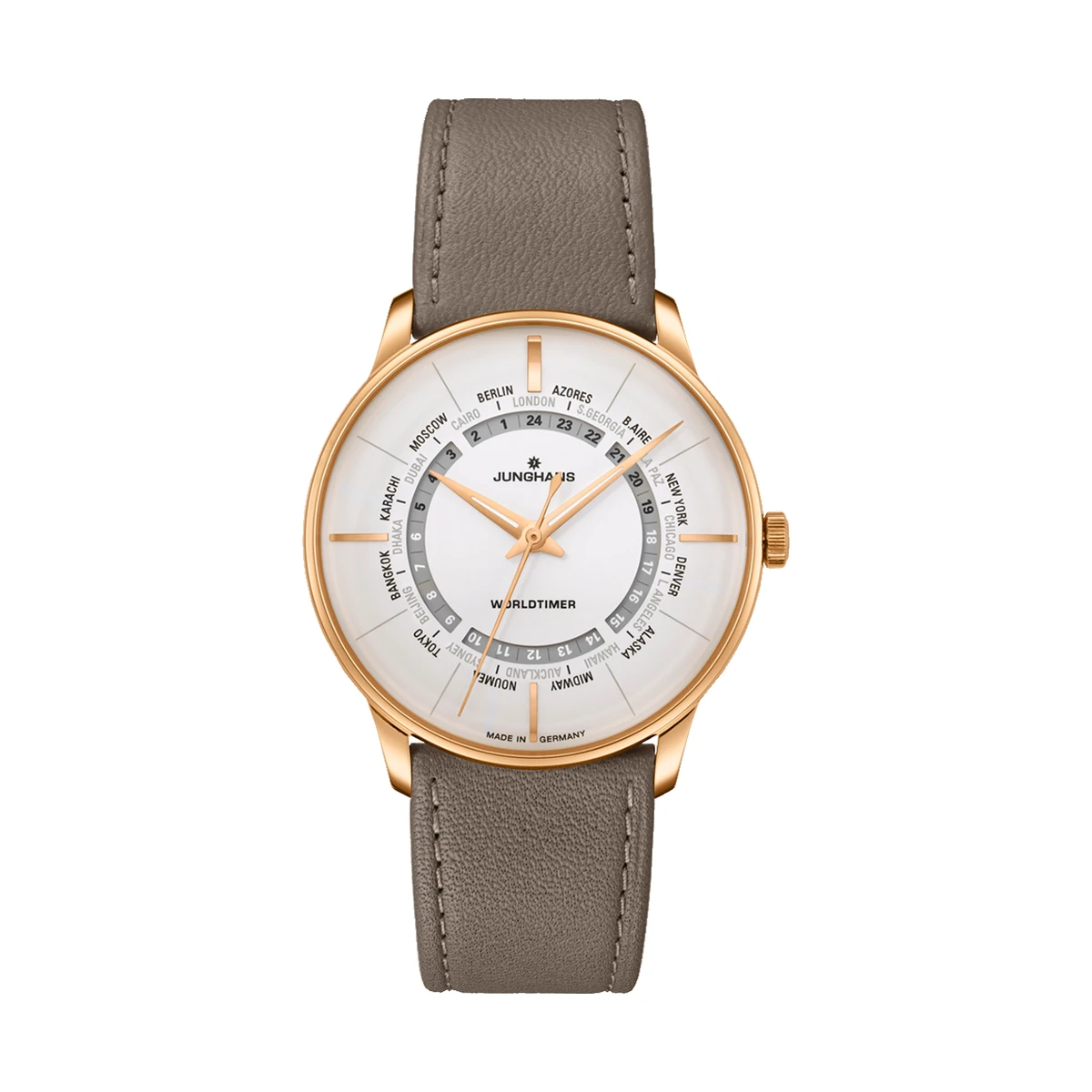JUNGHANS Meister Worldtimer 027/5012.02 Herrenuhr