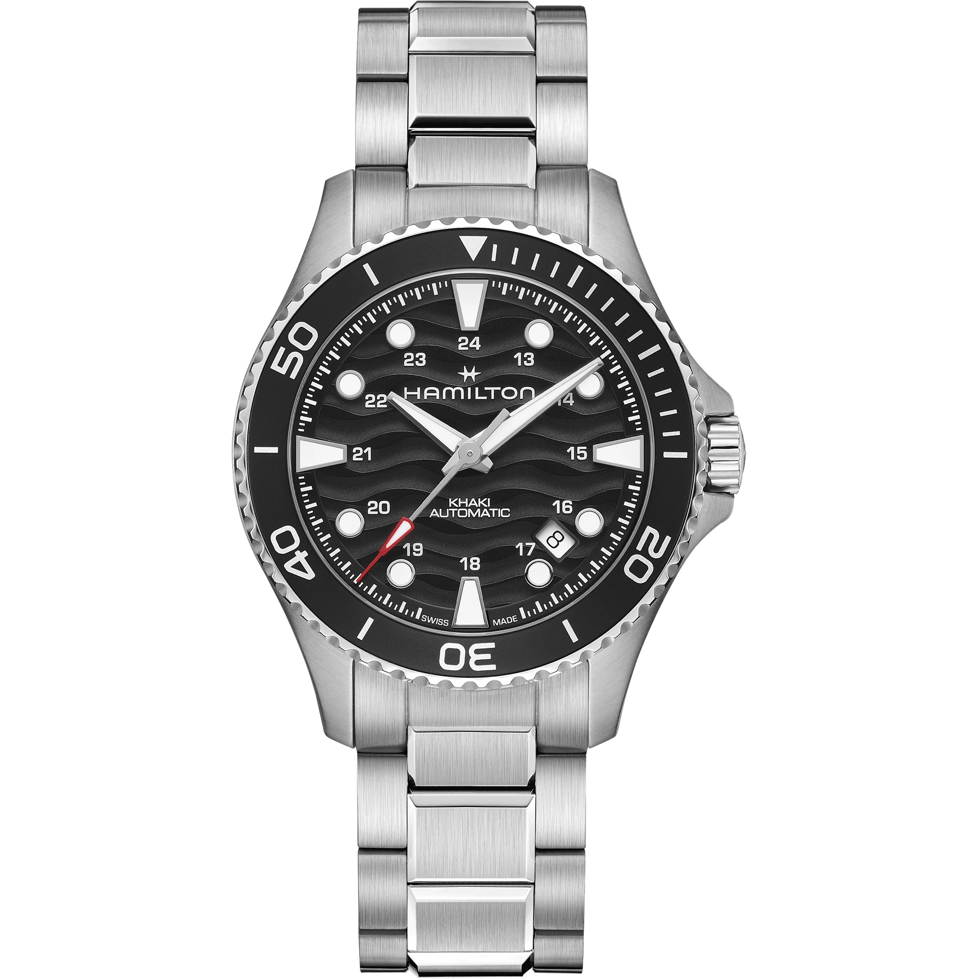 Hamilton KHAKI NAVY SCUBA AUTO Schwarz Metallband 40 MM Herrenuhr H82415130
