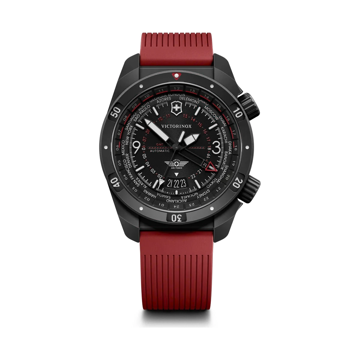 Victorinox Air Pro Automatic, Kautschukband Rot, 43mm, 20 ATM Herrenuhr 242006