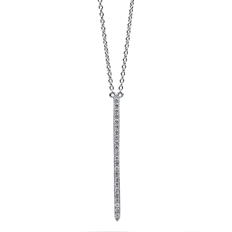 Collier 750er Weißgold 14kt 23 Brill. 0,14ct