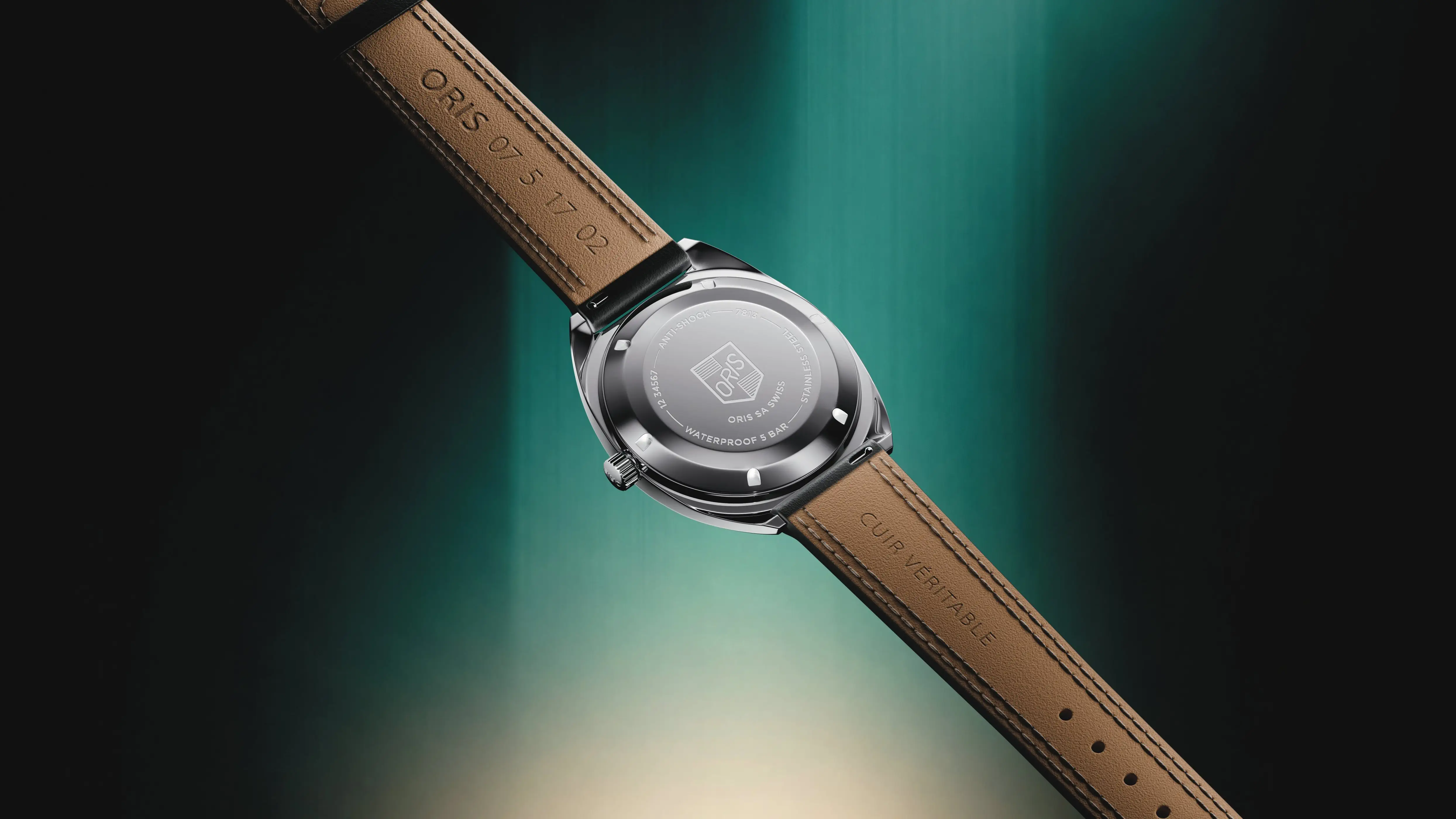 Oris Heritage Oris Star Edition 35mm Automatik Lederband Grau Herrenuhr 01 733 7813 4151-Set