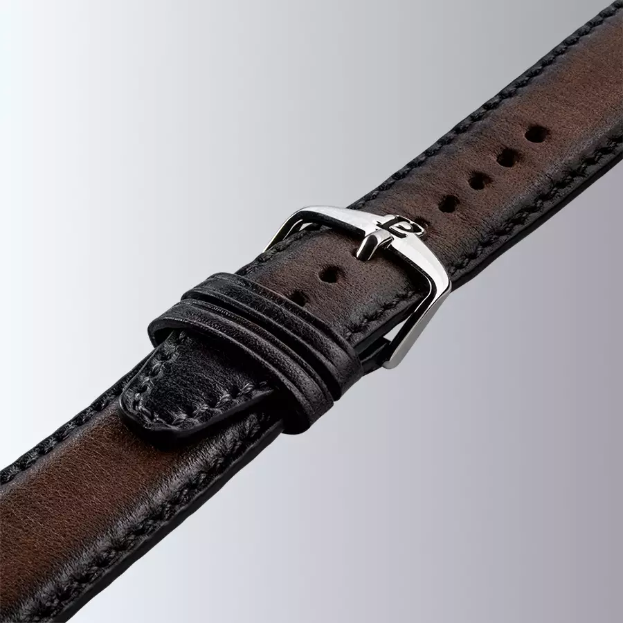 1977 EDMOND Automatique, 40 MM, Cadran Bleu, Bracelet Cuir Marron Herrenuhr 1977P01164