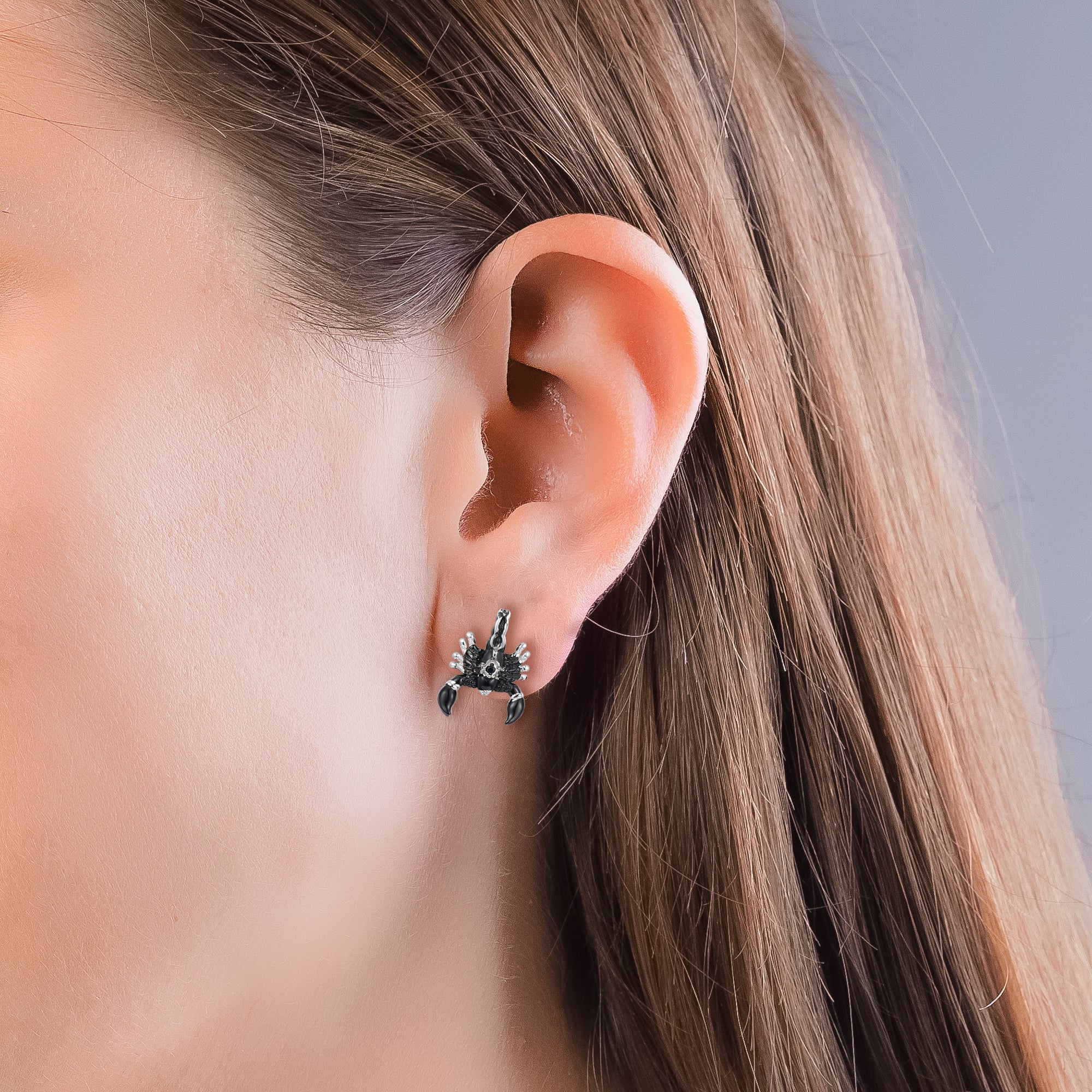 Seinerzeit Stecker Spike Skorpion Ohrringe 925 Sterling Silber