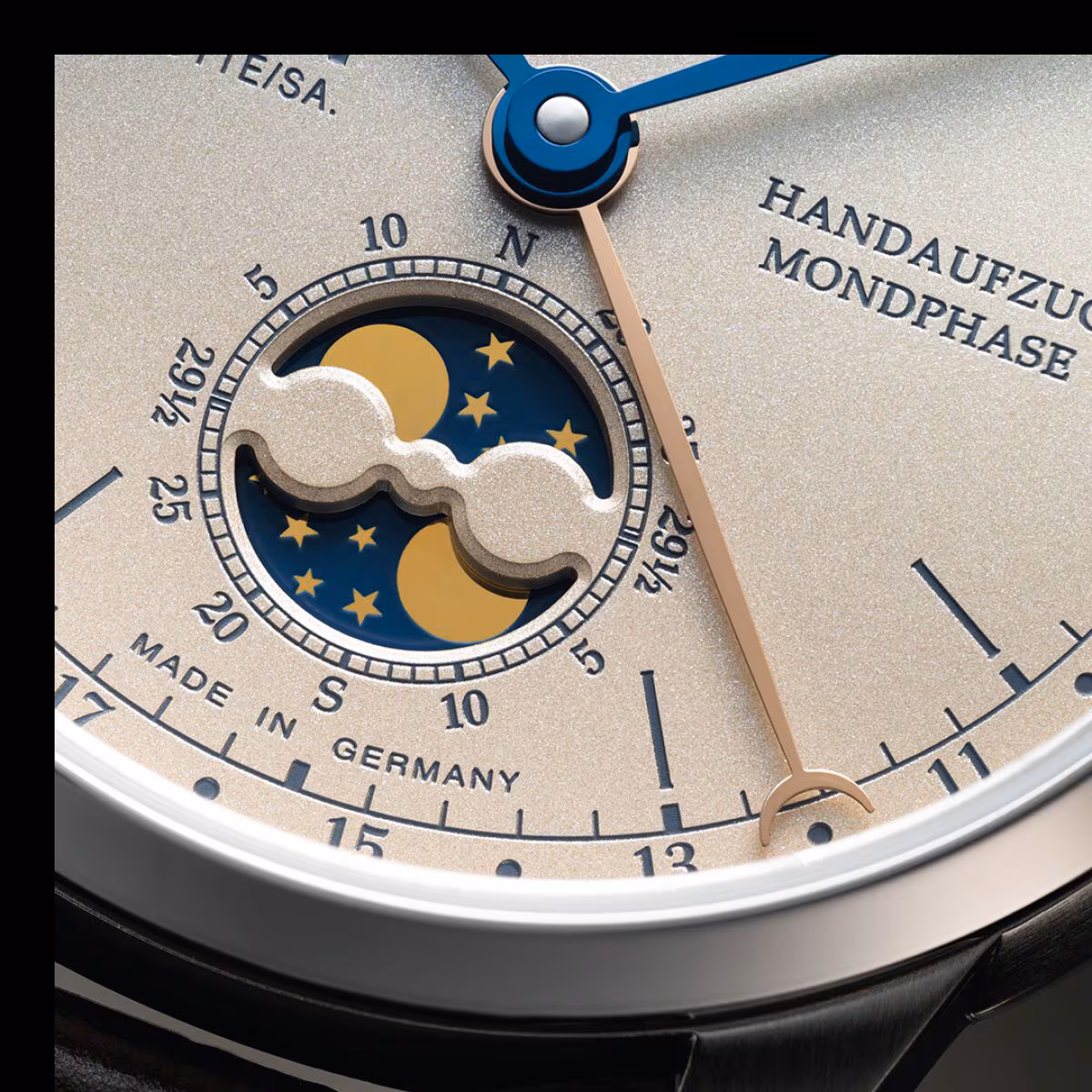Union Glashütte 1893 Johannes Dürrstein Edition "Doppelmondphase" Herrenuhr D007.458.16.039.00