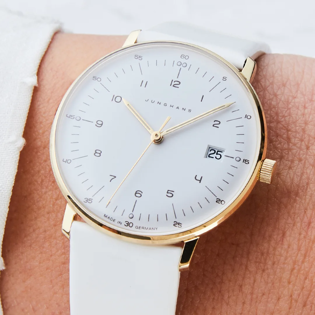 Junghans max bill Damen Quarz sandgoldfarben Damenuhr 47/7451.02