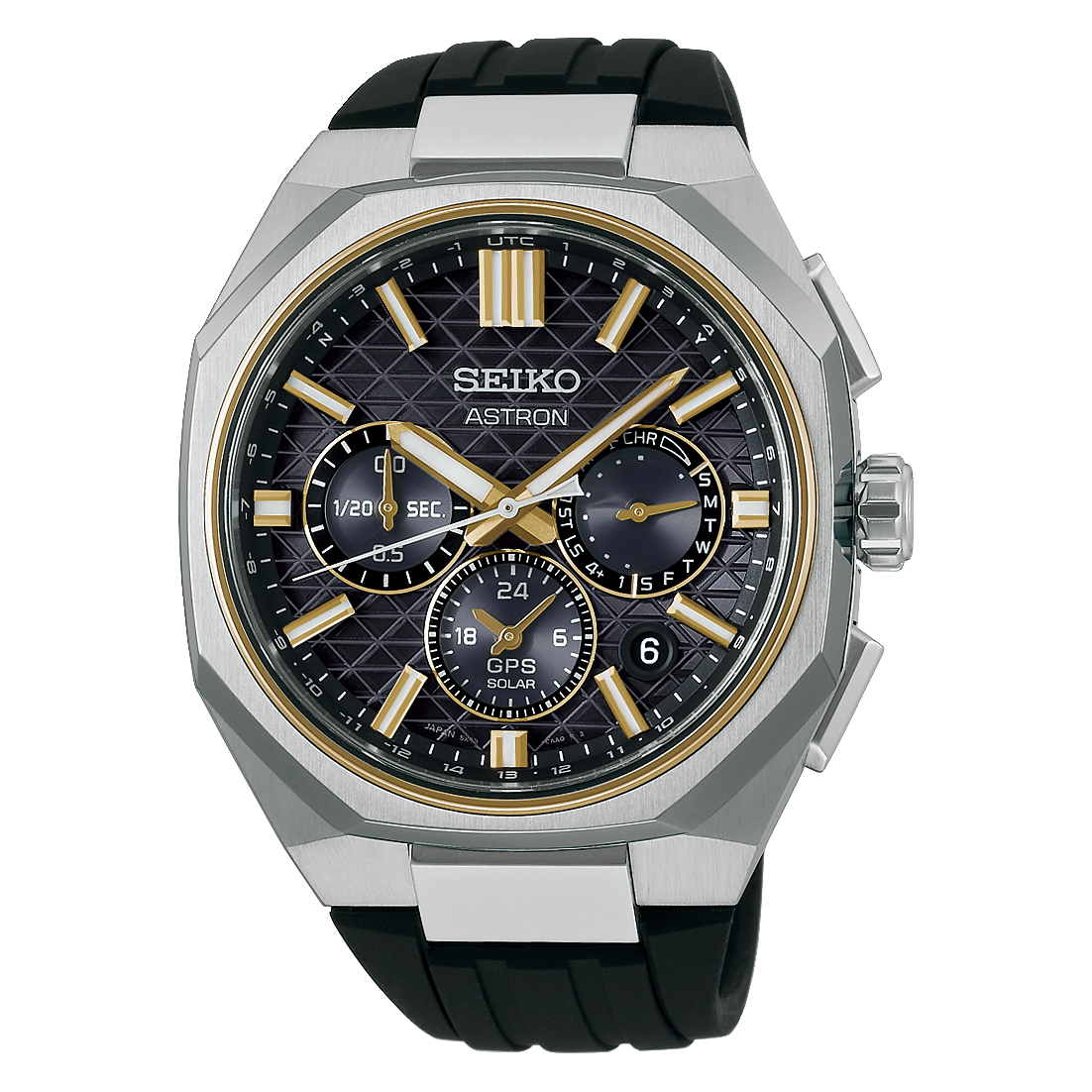 Seiko Astron GPS Solar, Titangehäuse, Schwarzes Silikonband HAB003J1