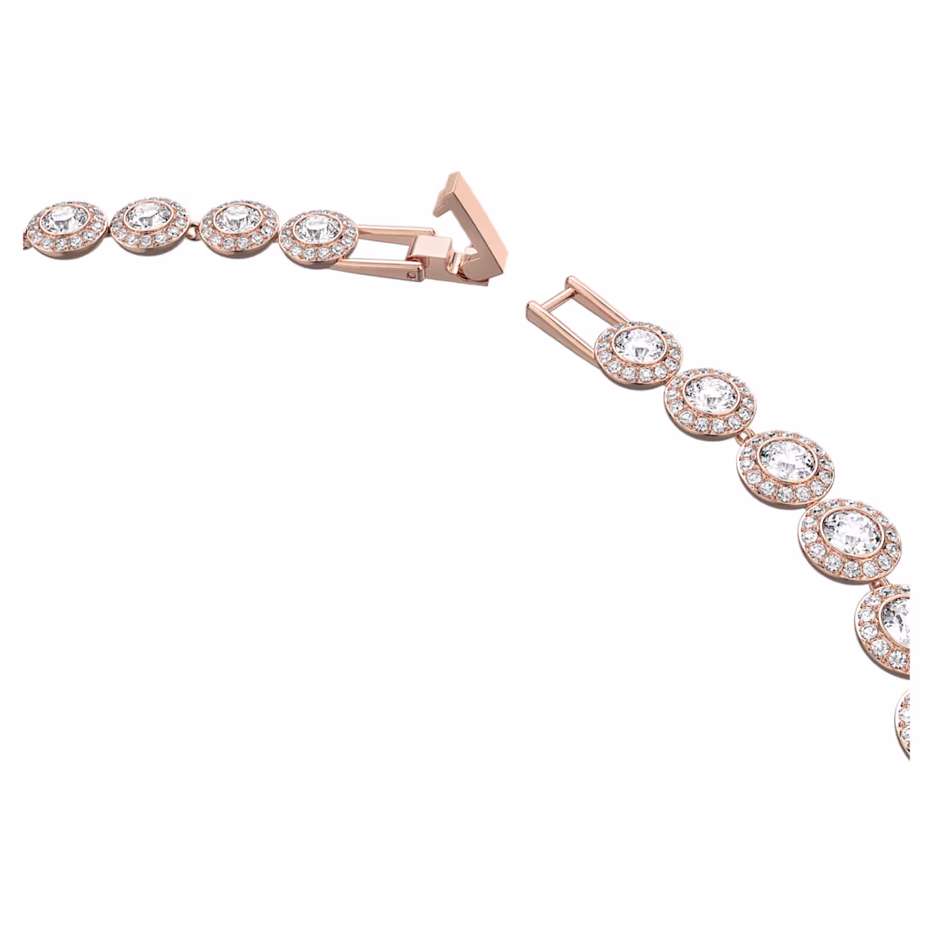 Swarovski  Una Angelic Halskette Rundschliff, Mittel, Weiß, 18k rosévergoldet