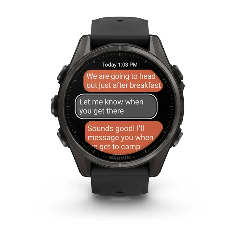 Garmin fēnix® 8 43 mm AMOLED Sapphire Schwarz/Carbongrau Titan 010-02903-21