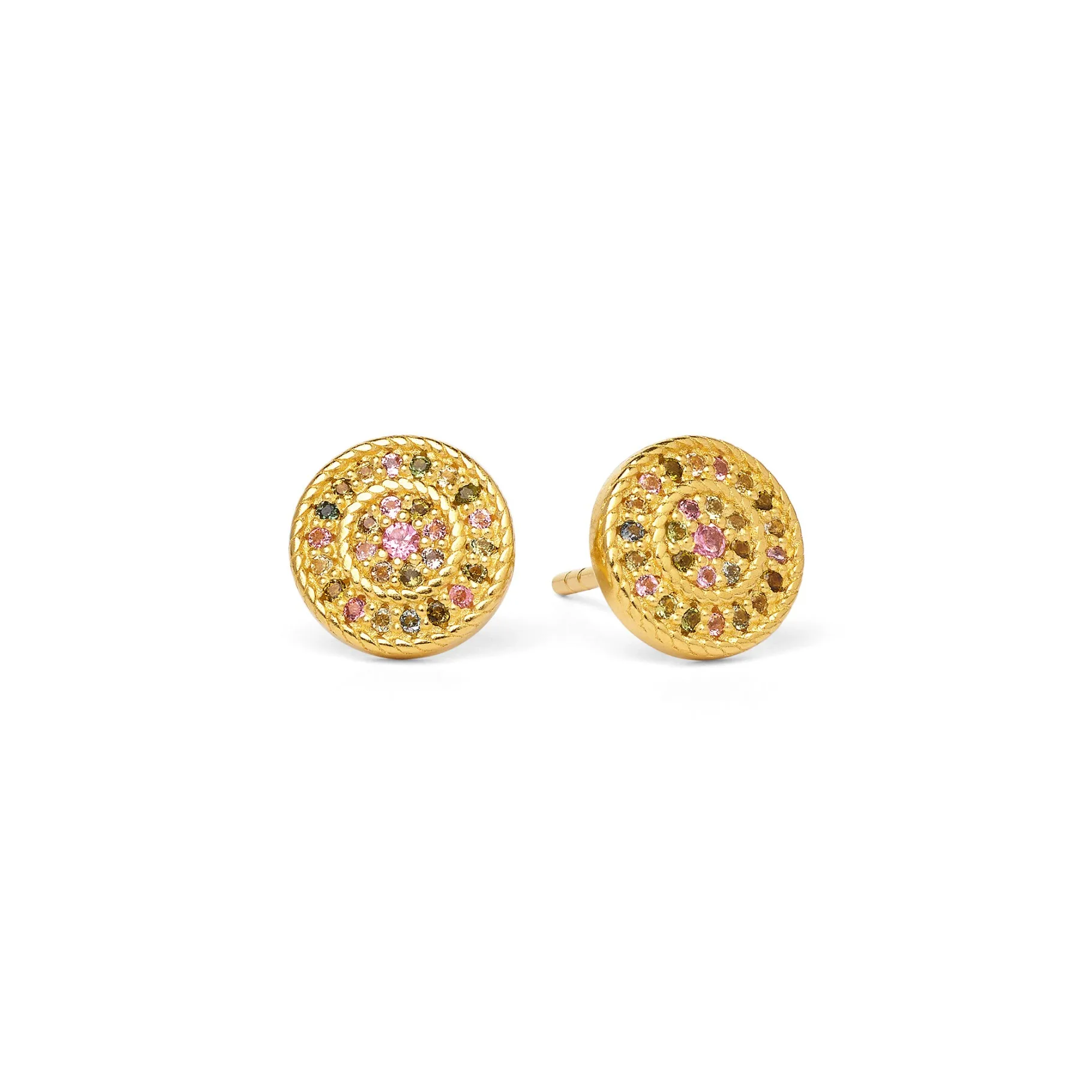 Bernd Wolf Stecker Verina Designlinie Sparkling Pavé, Turmalin, 24-Karat-goldplattiert