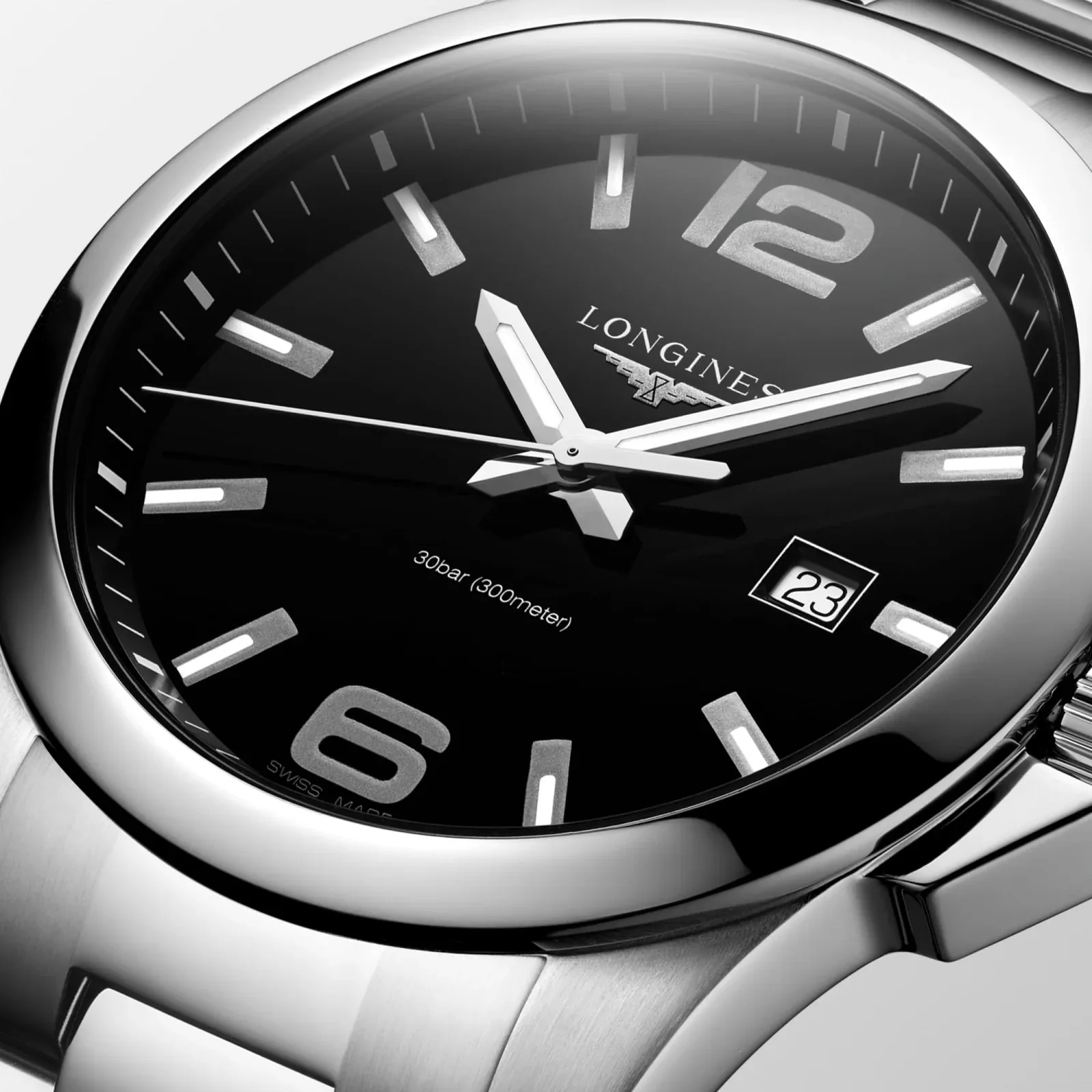 Longines Conquest Schwarz Edelstahlband 43 mm Herrenuhr L3.760.4.56.6