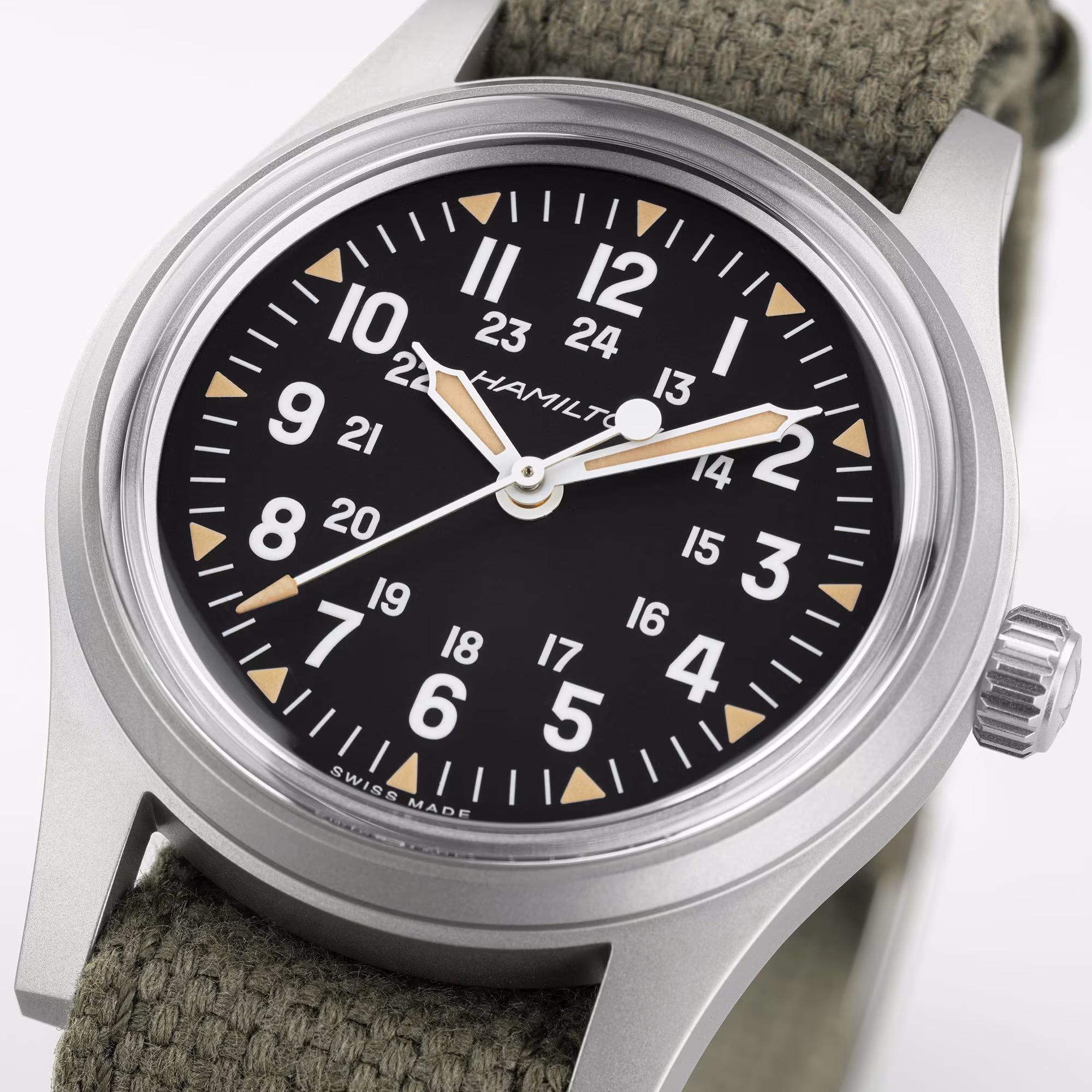 Hamilton Khaki Field Mechanical 36 mm, Handaufzug, Textilband, 80 Stunden Gangreserve Herrenuhr H69399930