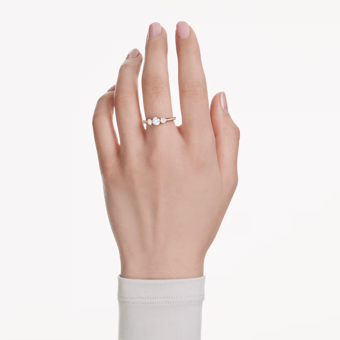 Swarovski  Stilla Attract Ring Rundschliff, Weiß, 18k vergoldet