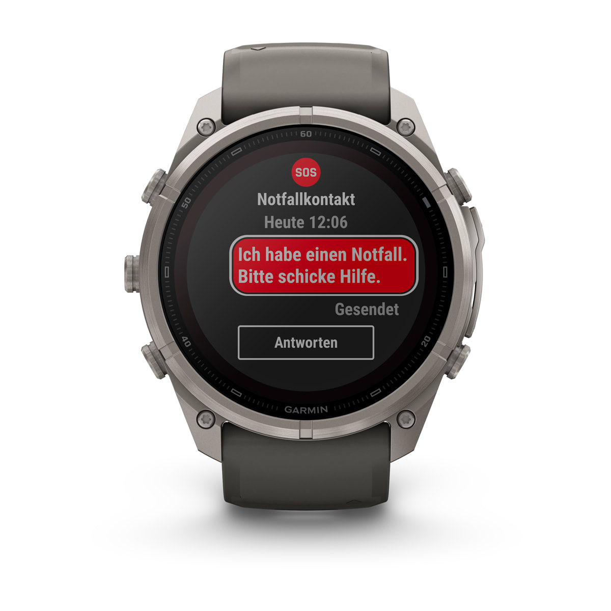 Garmin fēnix® 9 Pro inReach® Solar - 51 mm MIP Sapphire Titan mit Silikon-Armband Kieselgrau/Silbergrau 010-04339-01