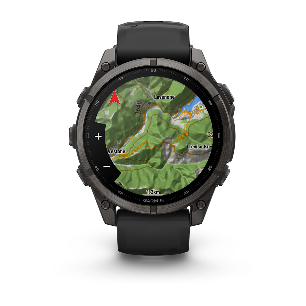 Garmin fēnix® 9 - 47 mm AMOLED Sapphire Schwarz/Carbongrau DLC Titan mit Silikon-Armband Schwarz 010-04762-11