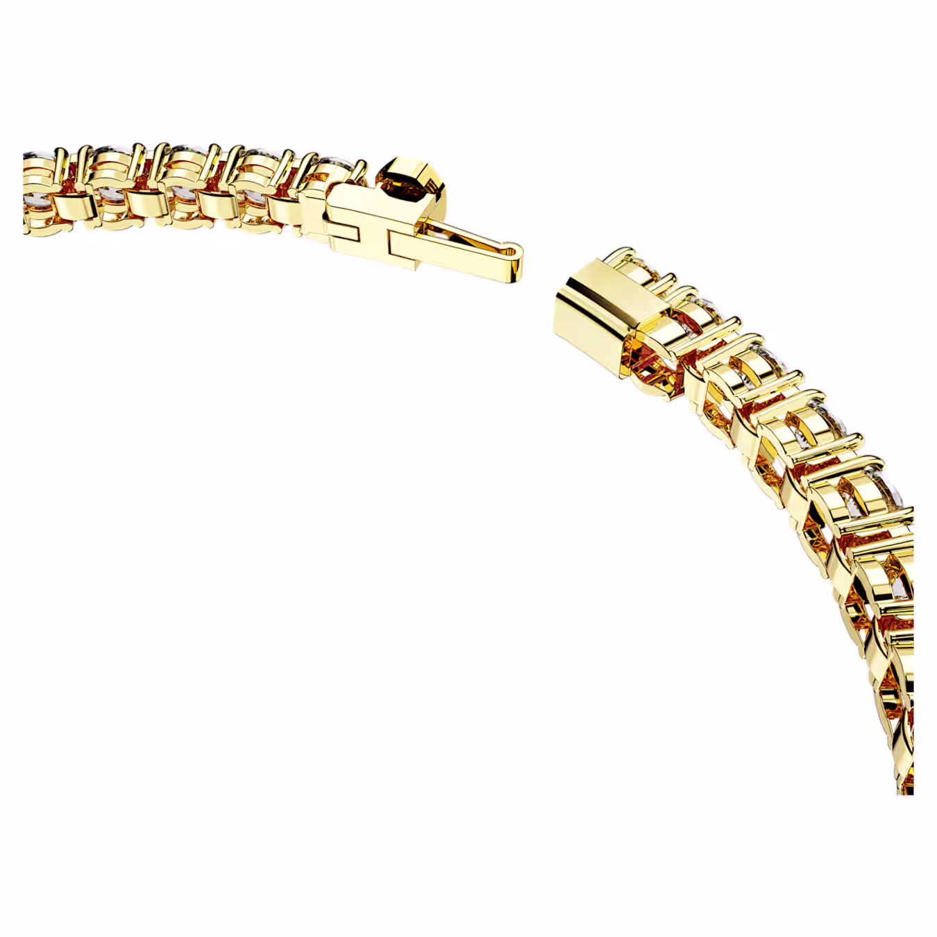 Swarovski  Matrix Tennis Armband Rundschliff, Weiß, Goldlegierungsschicht
