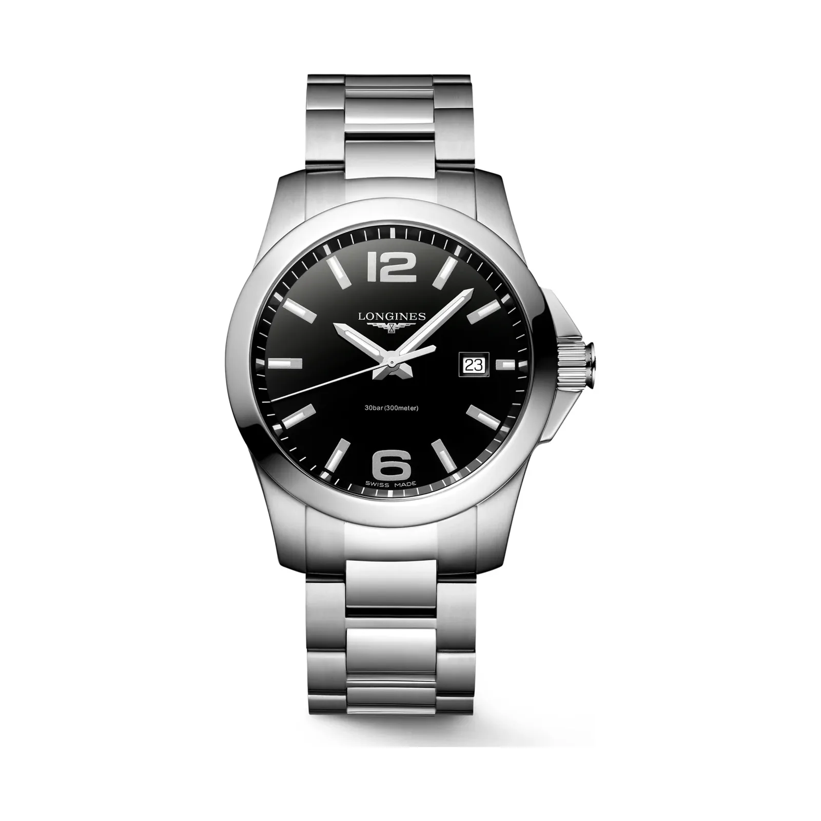 Longines Conquest Schwarz Edelstahlband 41 mm Herrenuhr L3.759.4.58.6