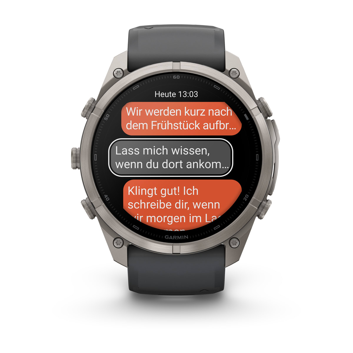 Garmin fēnix® 9 Pro inReach® - 51 mm AMOLED Sapphire Titan mit Silikon-Armband Graphit/Schwarz 010-04337-21