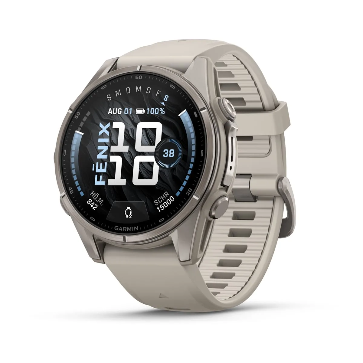 Garmin fēnix® 9 - 43 mm AMOLED Sapphire Nebelgrau/Titan mit Silikon-Armband Nebelgrau 010-04761-01