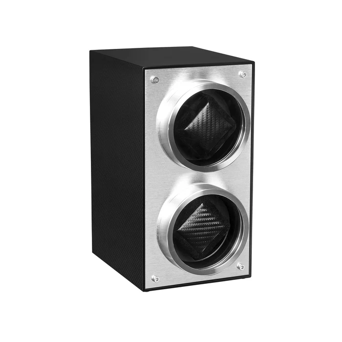 Mainspring London Flemington Uhrenbeweger mit zwei Fächern für Automatikuhren Asphaltschwarz MS-WIN-RAC2-02