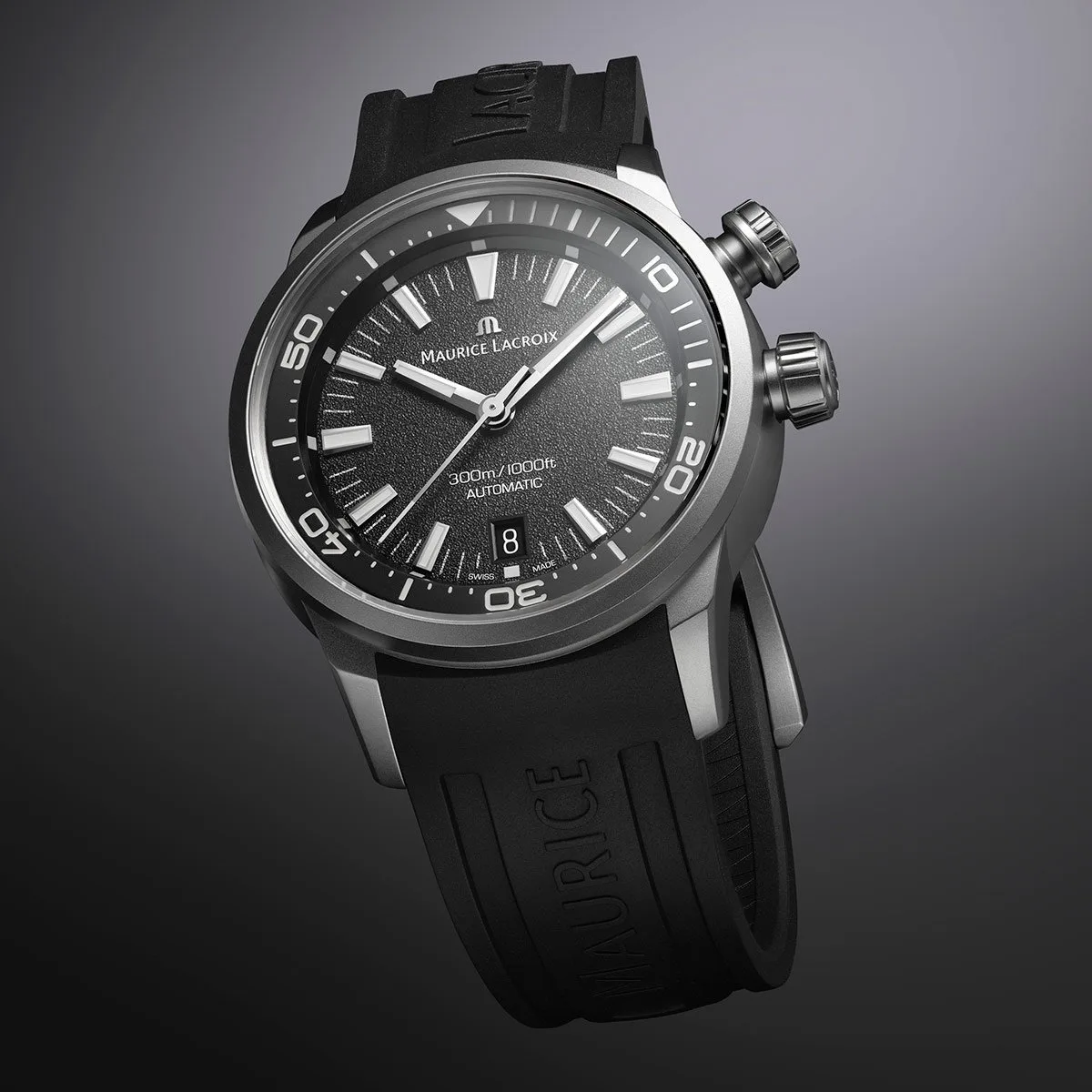 Maurice Lacroix Pontos S Diver Titan Limited Edition 42mm Automatik Kautschukband Herrenuhr PT6248-TT03L-330-2