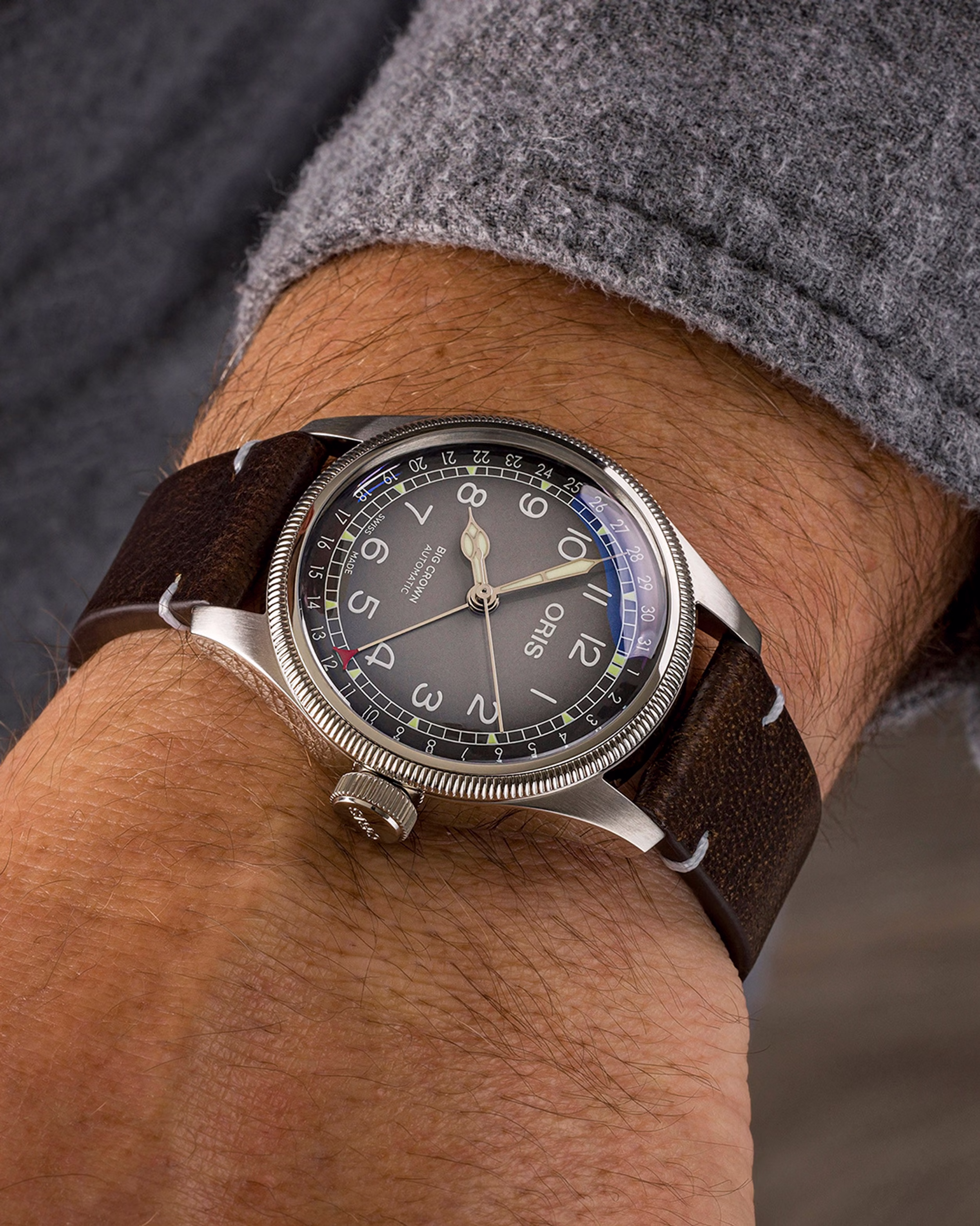 Oris Oris X Cervo Volante 38mm Automatik Lederarmband Herrenuhr 01 754 7779 4063-Set