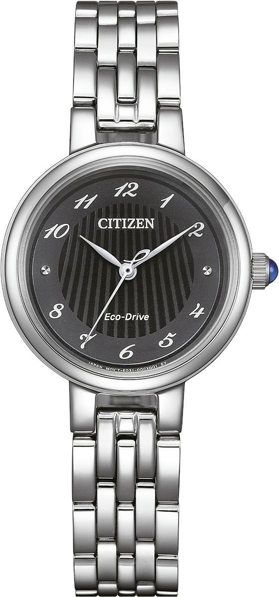 Citizen Analog Quartz, Eco-Drive, Edelstahlband, 27,7 mm Gehäusedurchmesser, Schwarz Damenuhr EM0990-81E