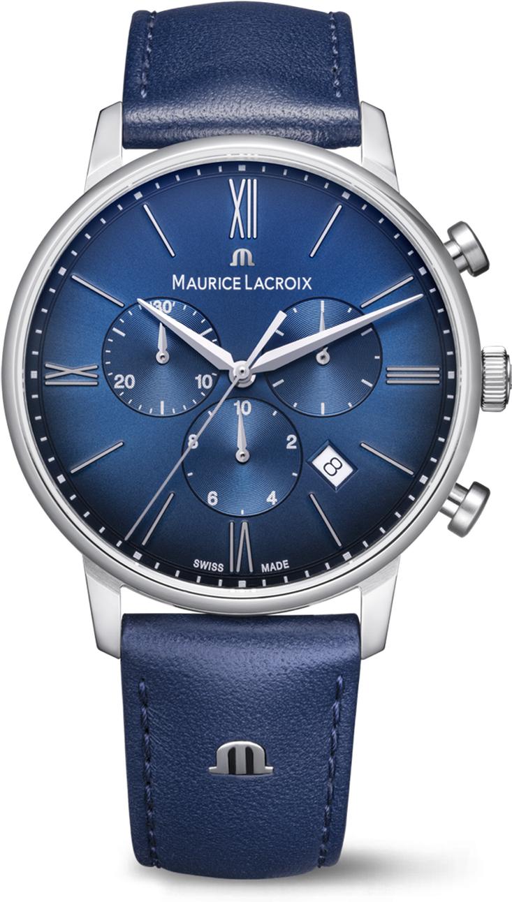 Maurice Lacroix Eliros Chronograph, Blau, Quarz Herrenuhr EL1098-SS001-410-4