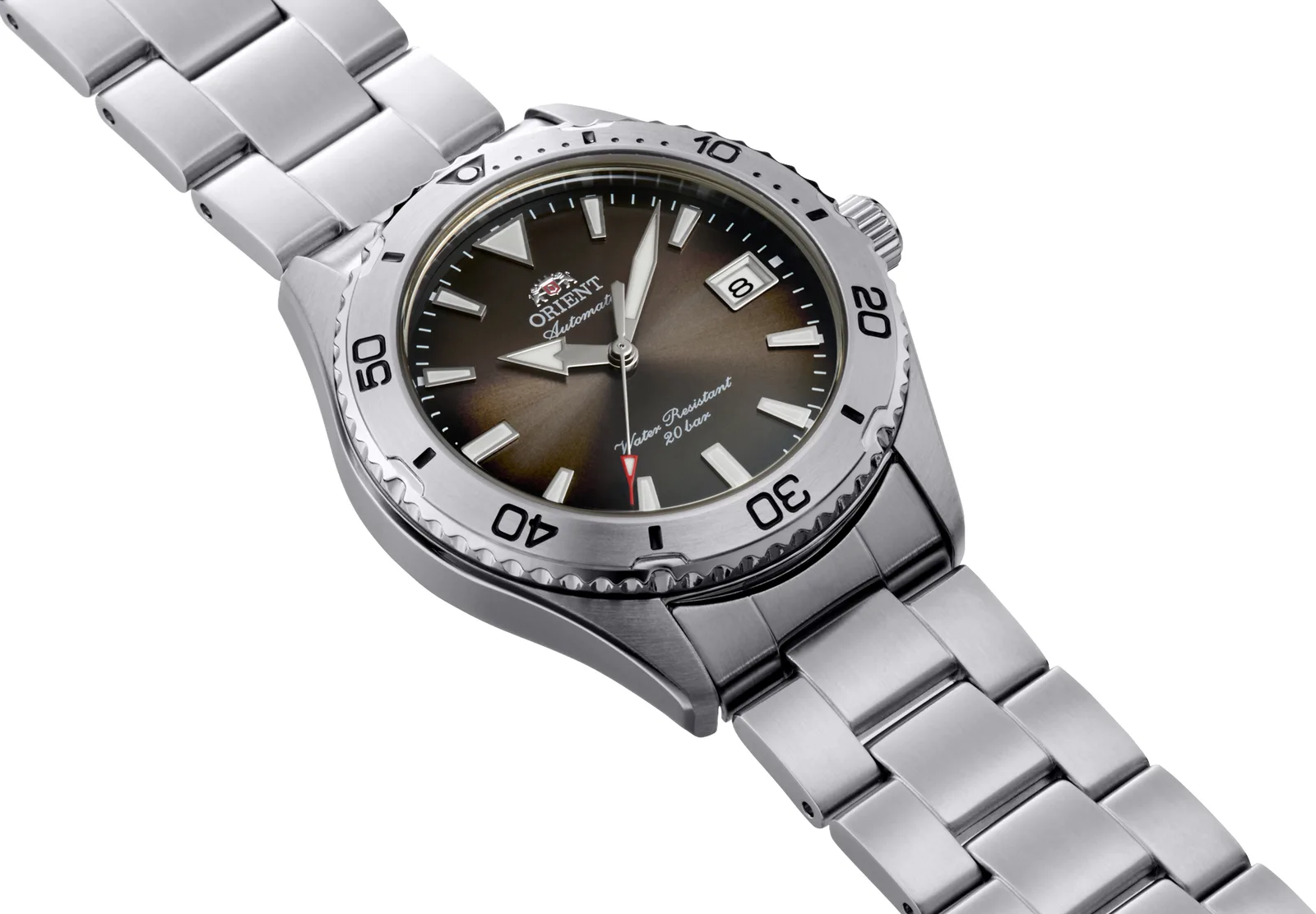 Orient Mako Automatik 39,9 mm Braun Herrenuhr RA-AC0Q15Y30B