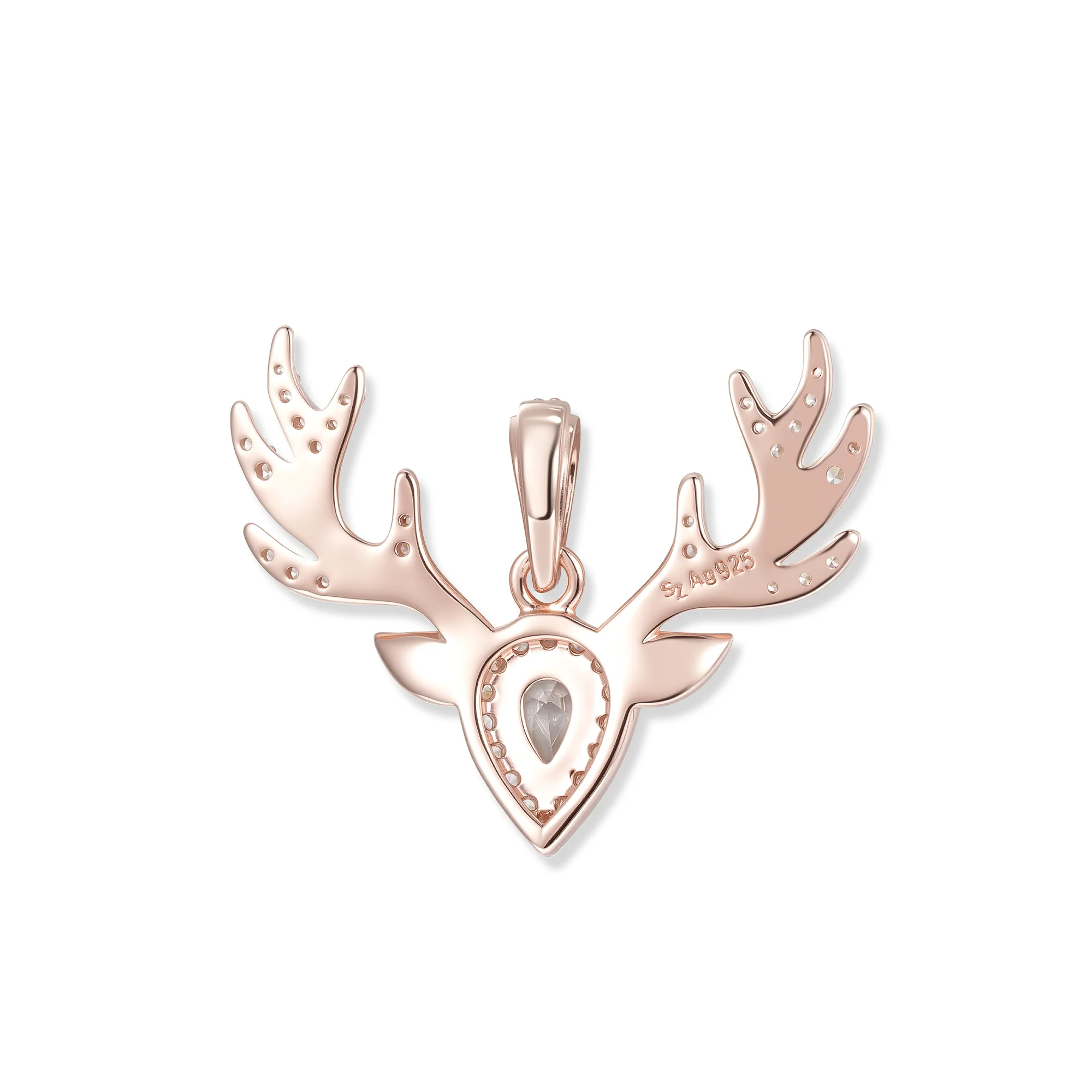 Seinerzeit Anhänger Ida Hirsch Anhänger 18K rosévergoldet, fantasievoller Hirschkopf 2,5 x 2 cm