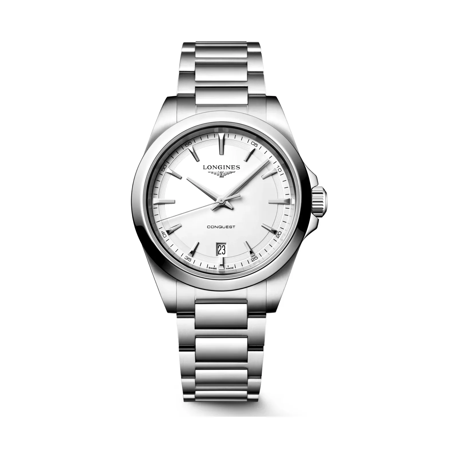 Longines Conquest Weiß Edelstahlband 38 mm Herrenuhr L3.750.4.12.6