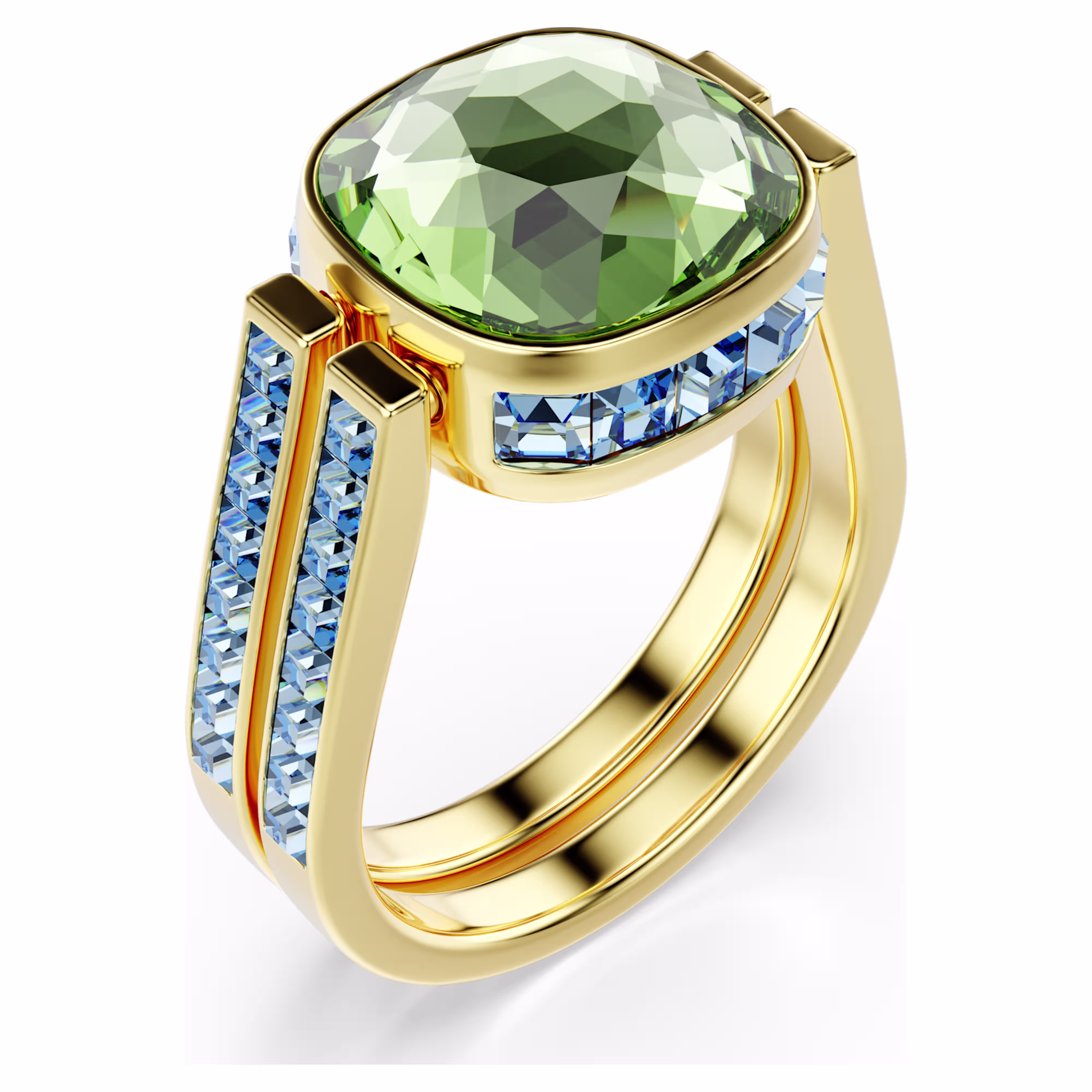 Swarovski Chroma Ring Kissenschliff, Mehrfarbig, 18k vergoldet, Gr. 55