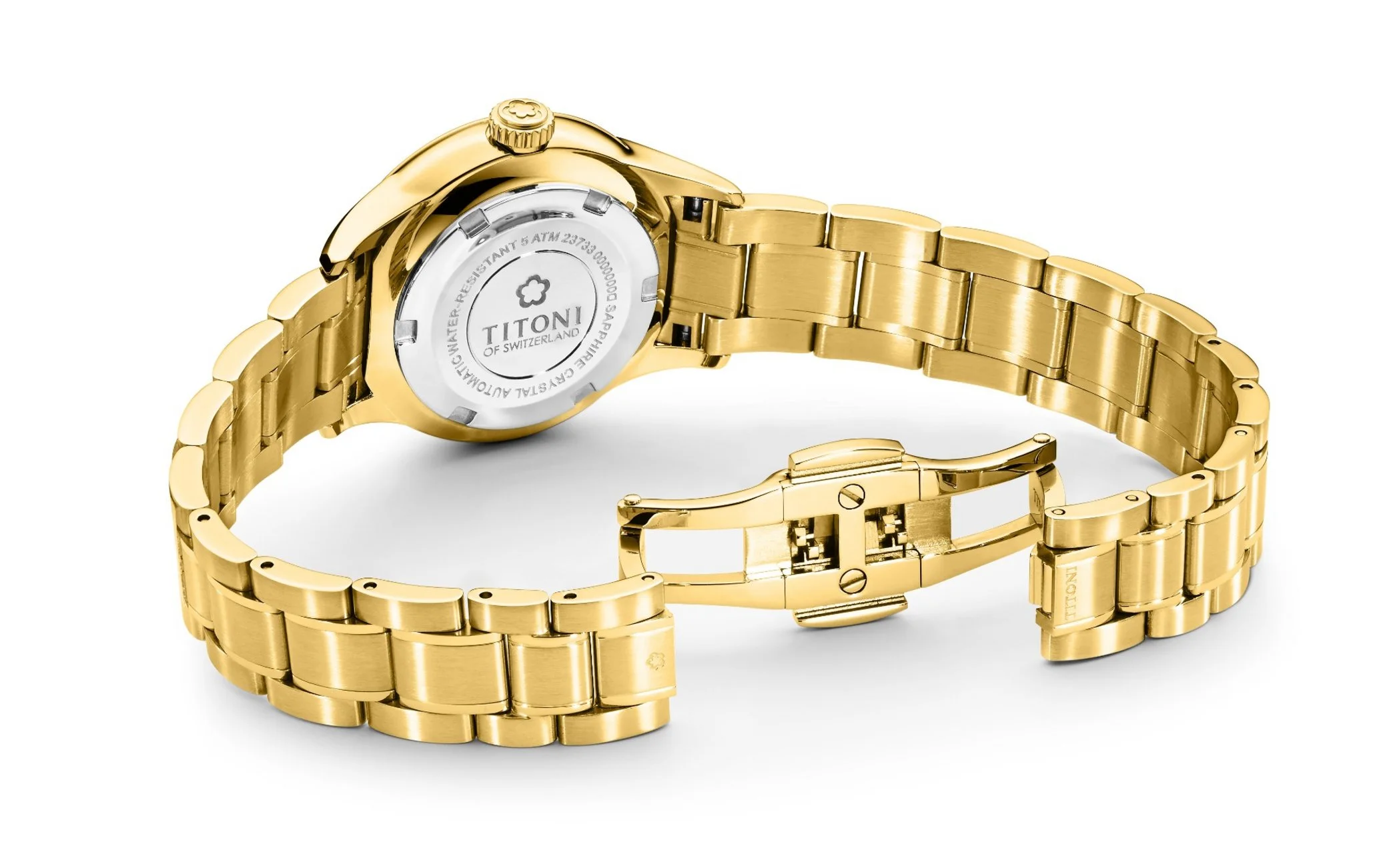 Titoni Airmaster Automatik Gelbgold PVD Damenuhr 23733G-583