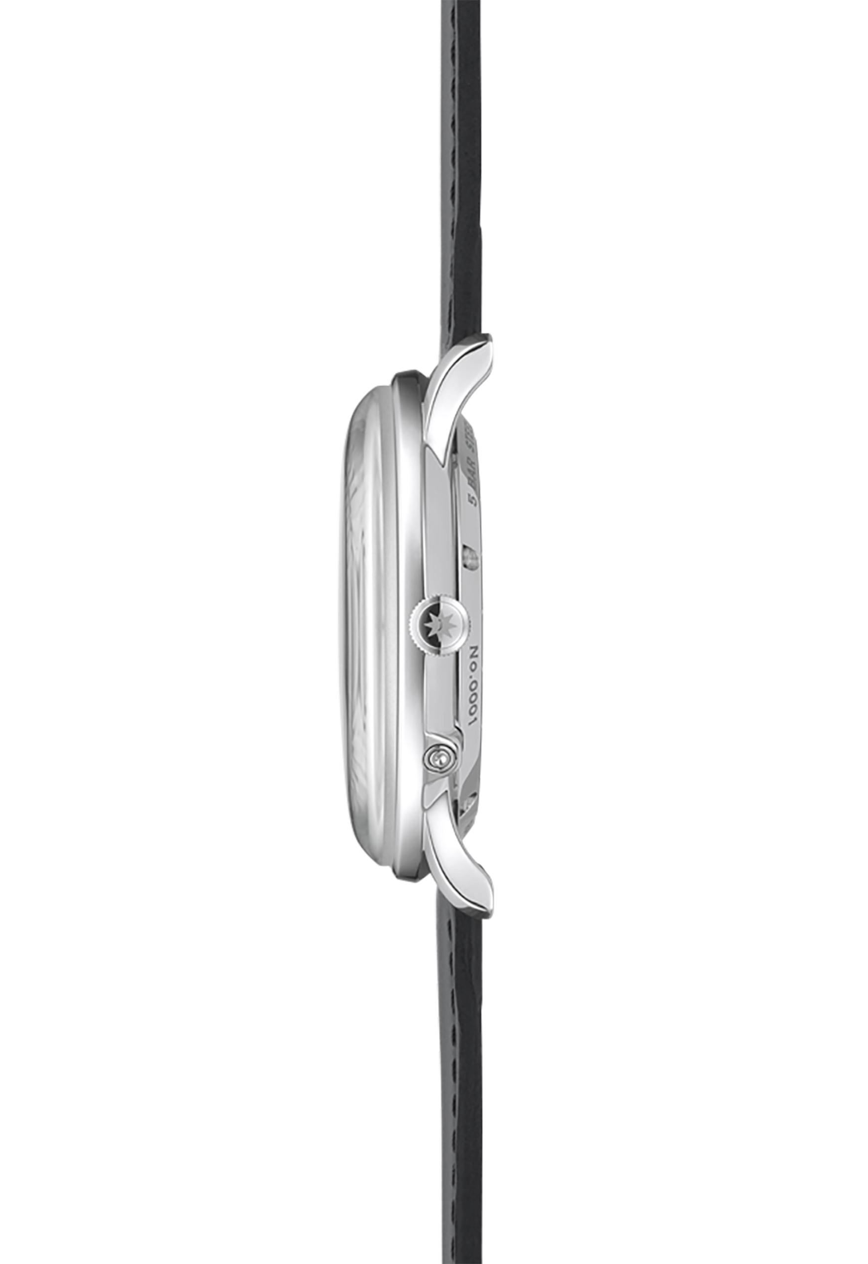 Junghans Meister Mega Solar, Schwarzes Lederband mit Dornschließe, Funk-Solarwerk Herrenuhr 59/4603.02