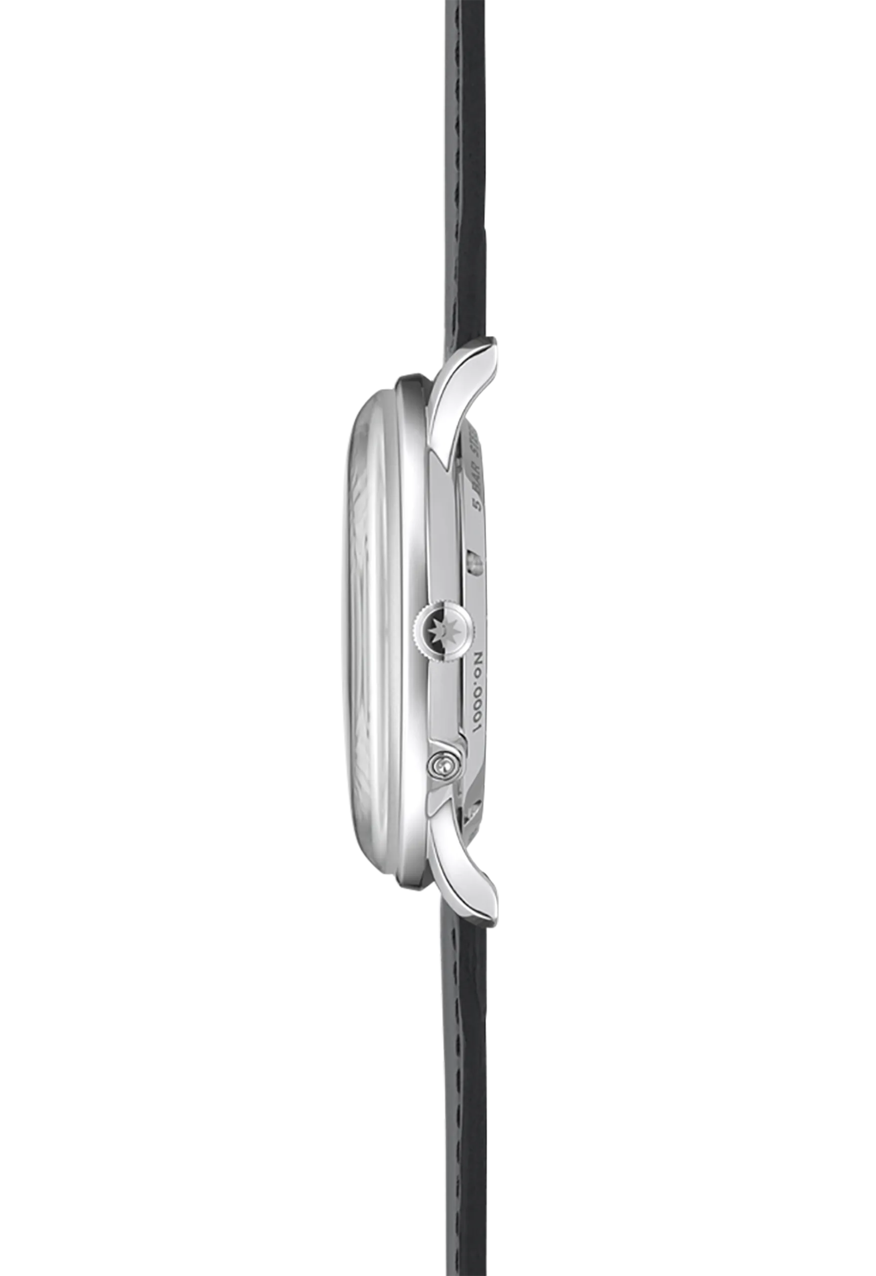 Junghans Meister Mega Solar, Schwarzes Lederband mit Dornschließe, Funk-Solarwerk Herrenuhr 59/4603.02