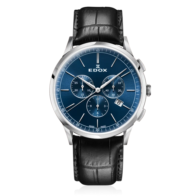 Edox Les Vauberts Chronograph Date Herrenuhr 10236 3C BUIN
